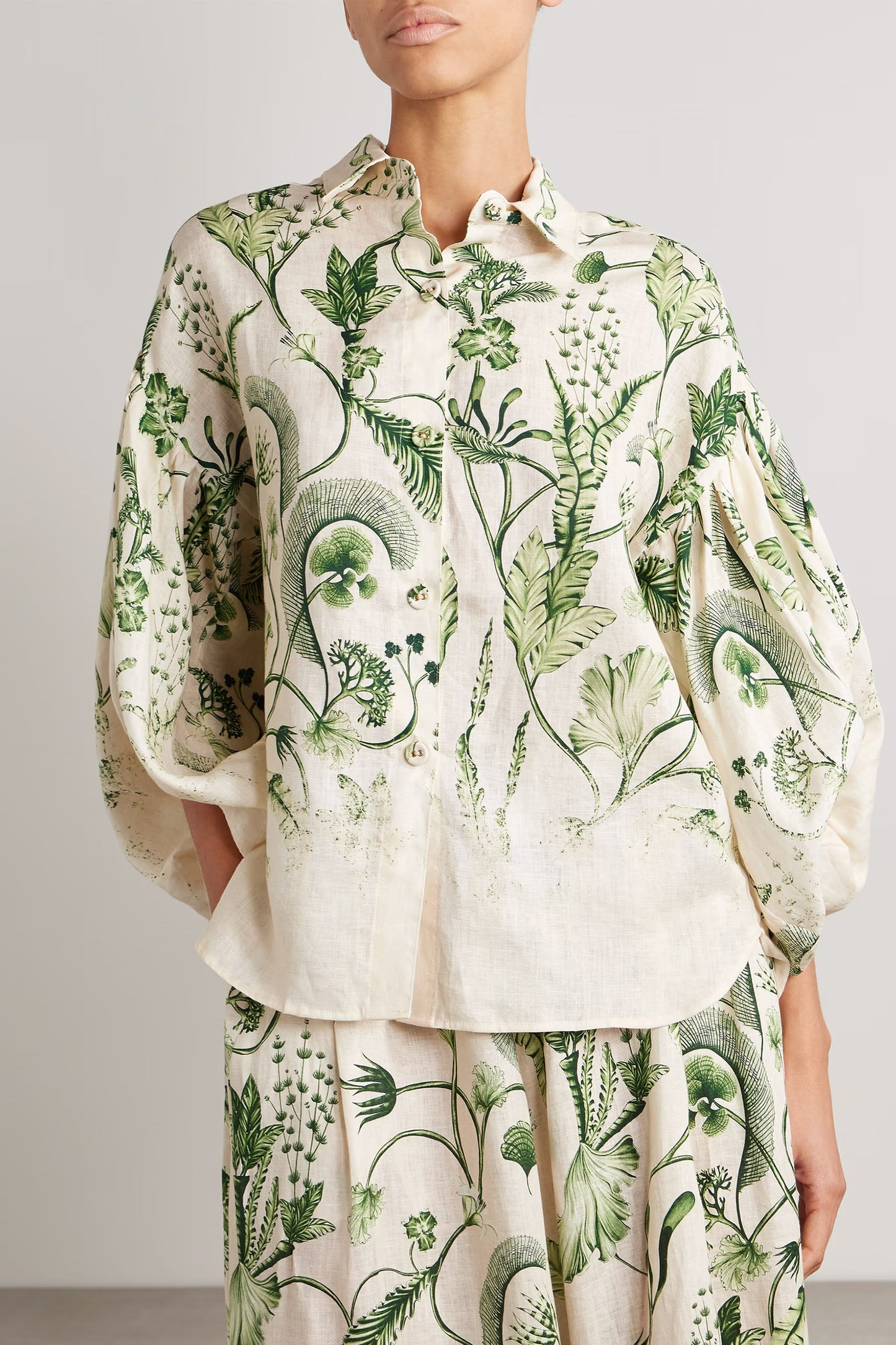 + NET SUSTAIN Agar Habitat Printed Linen Shirt