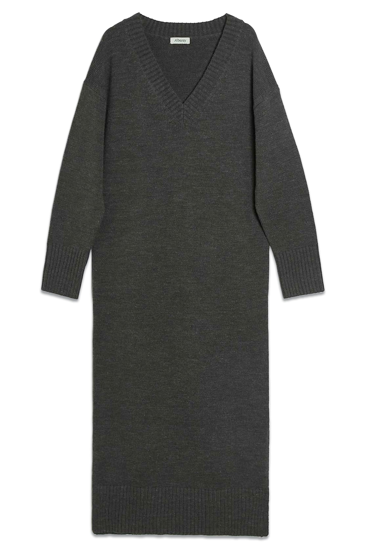 Knitted V Neck Midi Dress