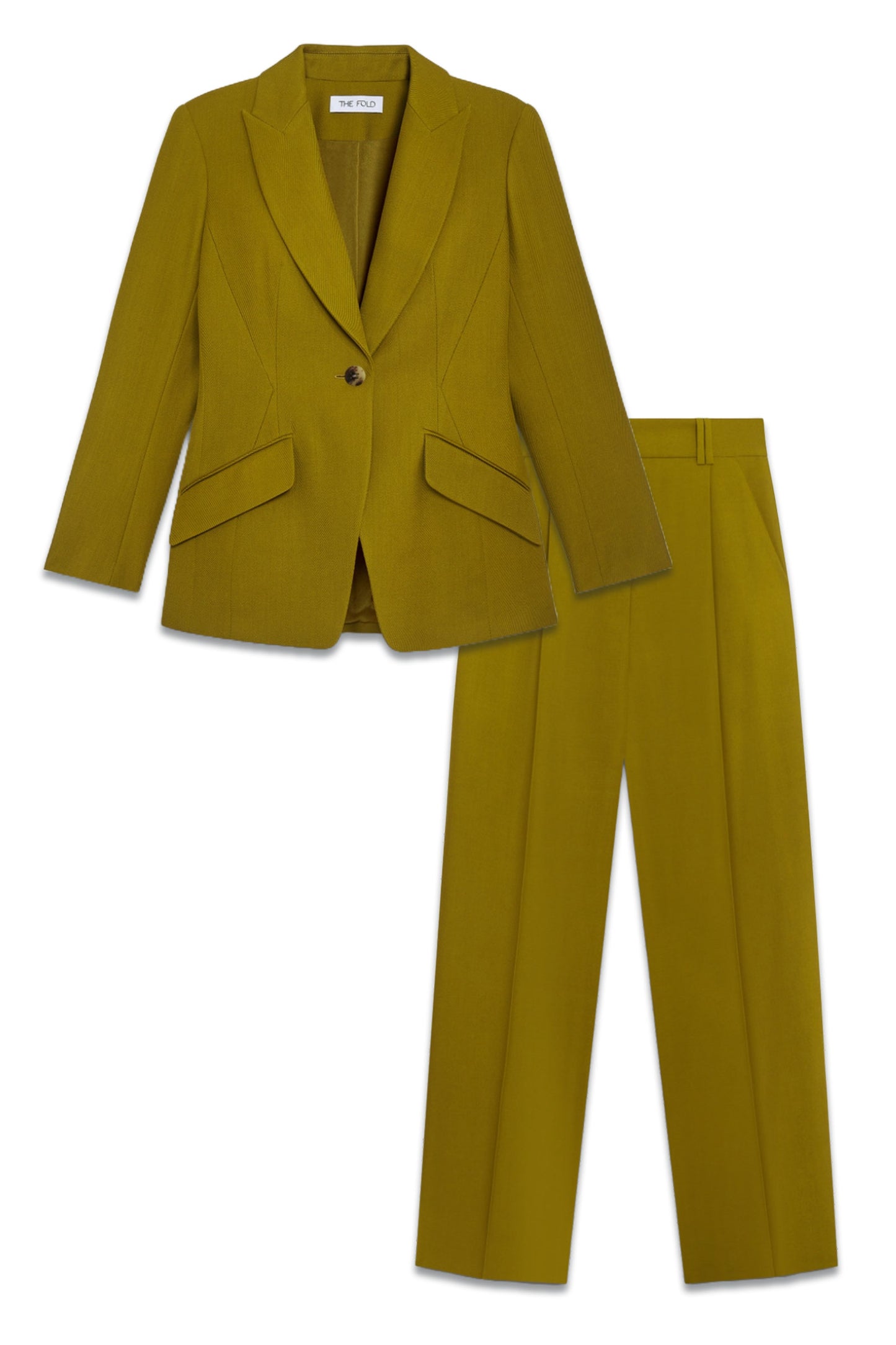 Alvescot Jacket Olive Wool and Talia Pleated Straight-Leg Trousers