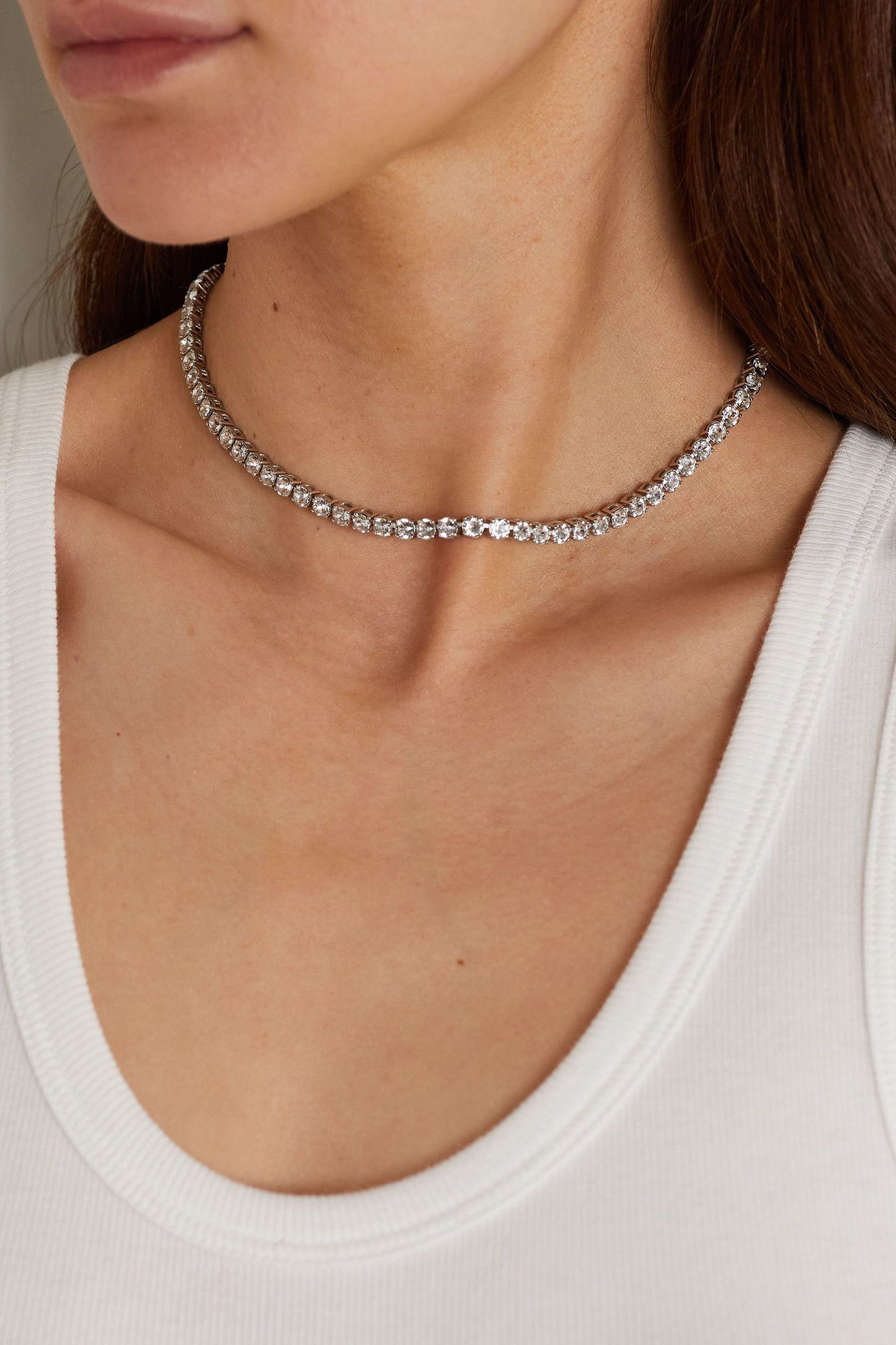 Silver-tone Crystal Necklace