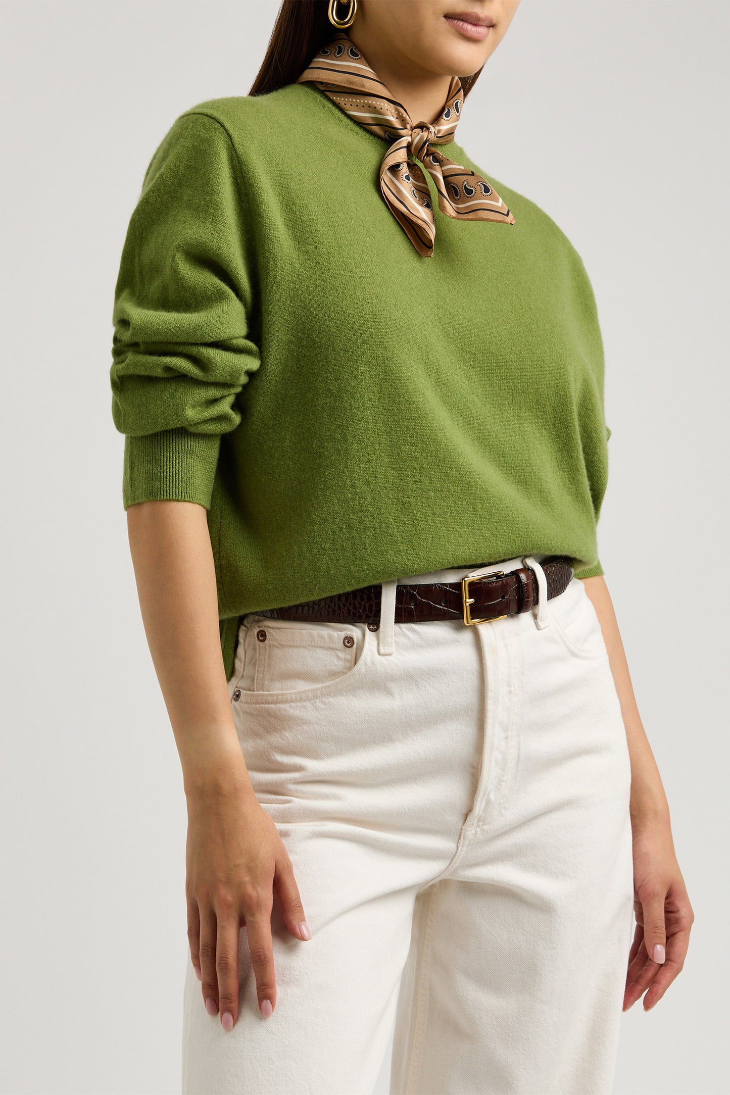 Crocodile-effect Leather Belt