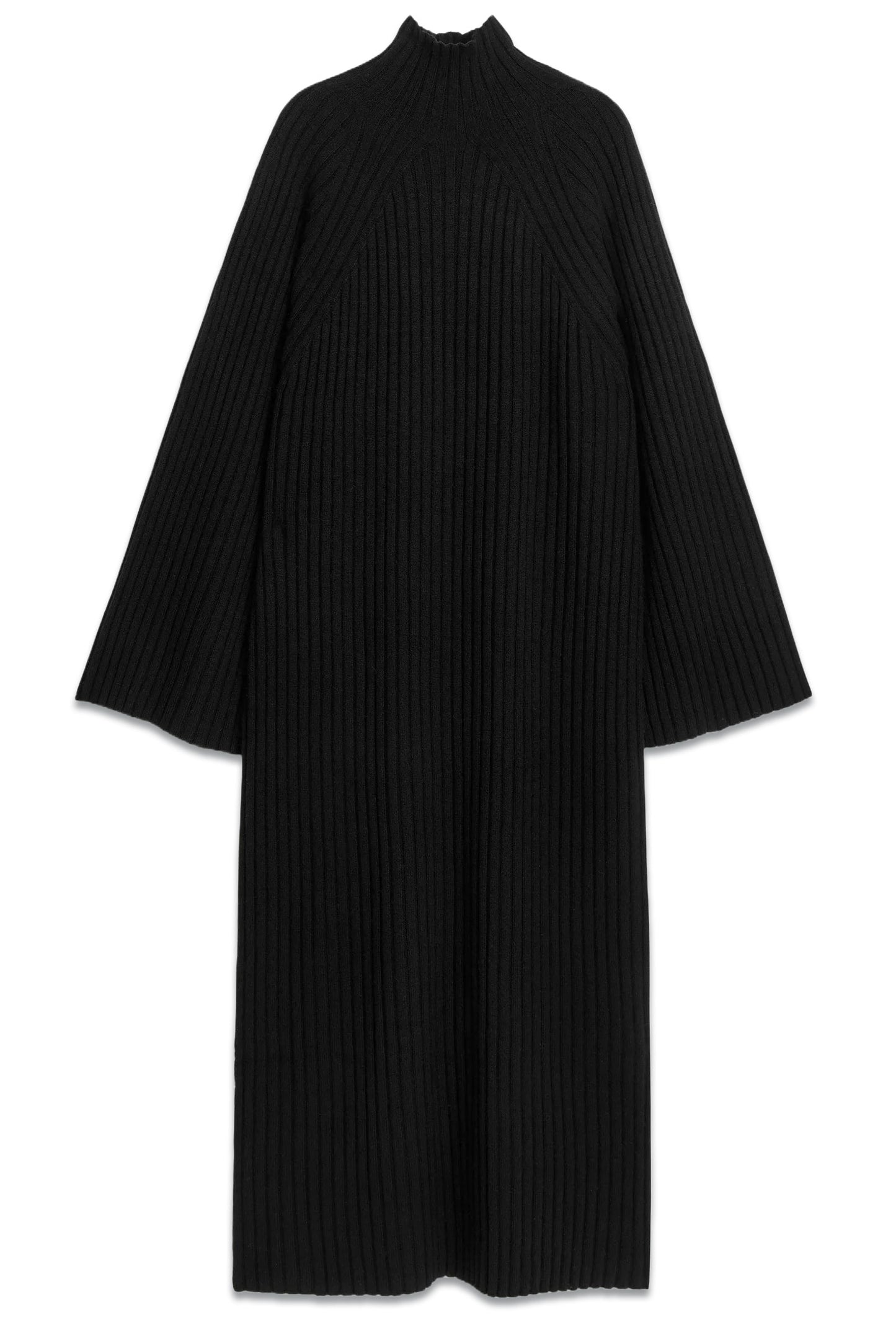 High-Neck Rib Dress
