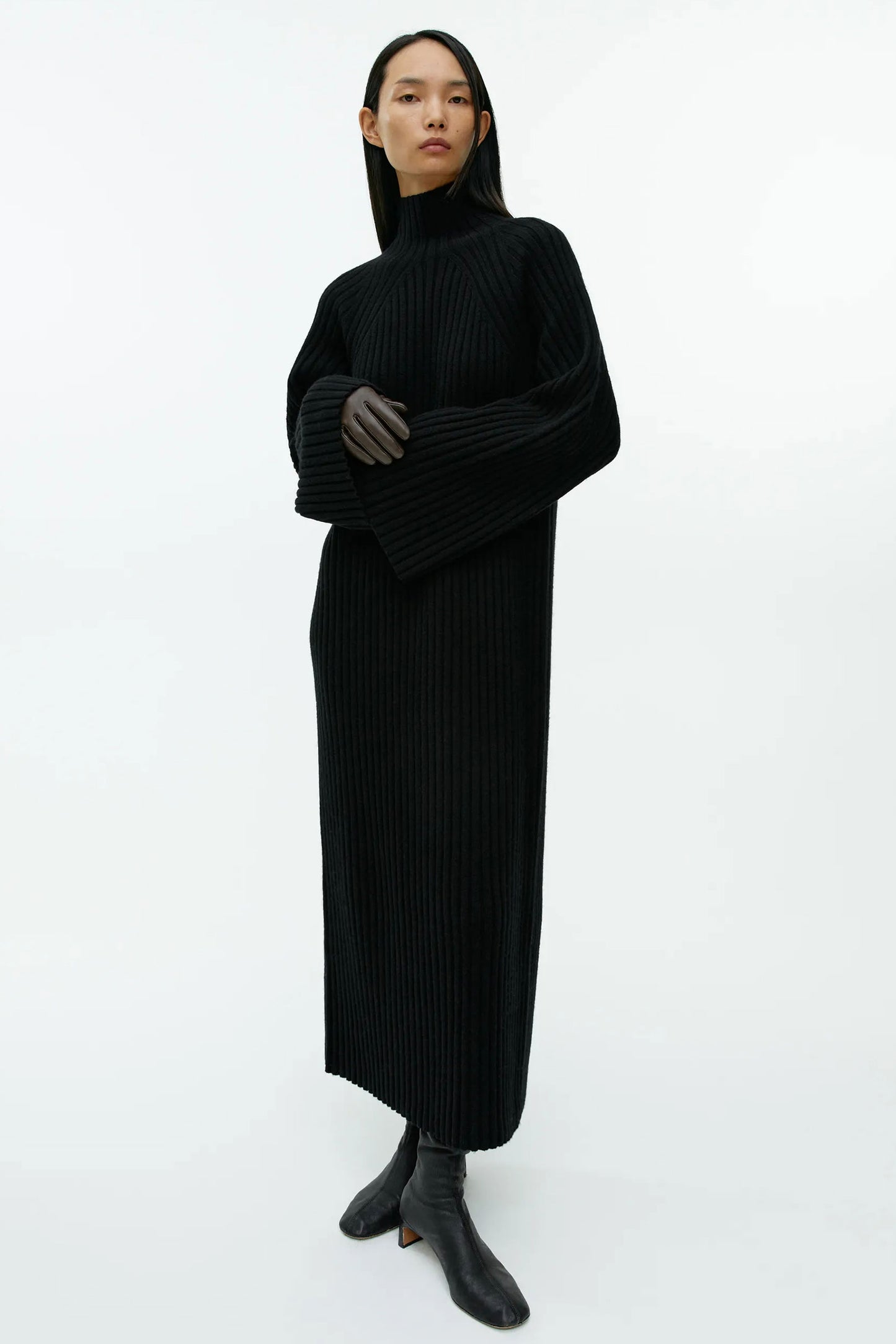 High-Neck Rib Dress