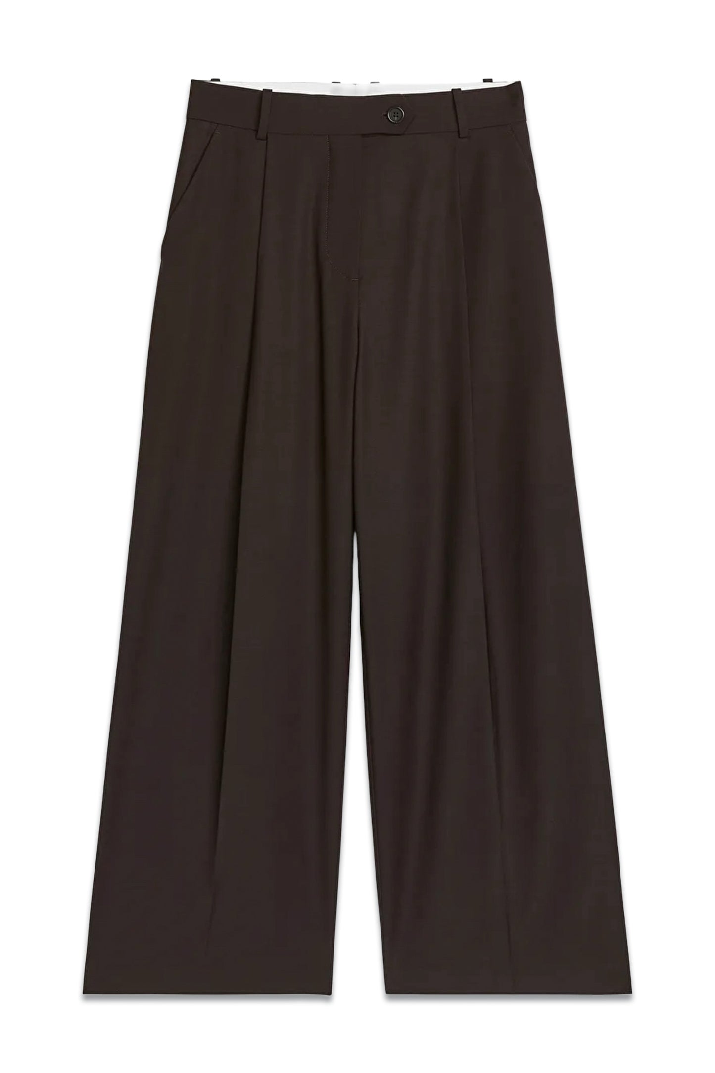 Wide Wool-blend Trousers