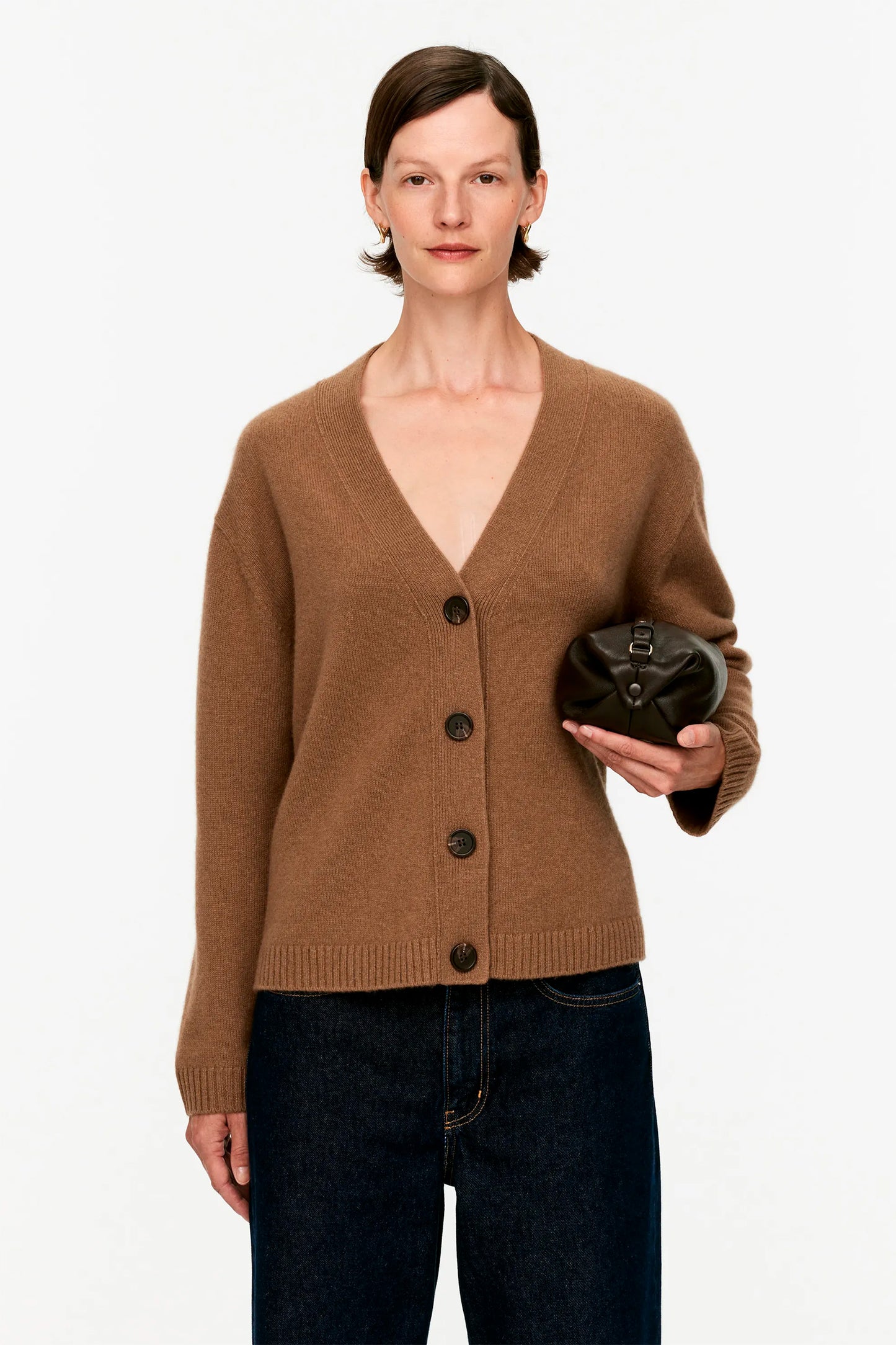 Cashmere-Wool Cardigan brown