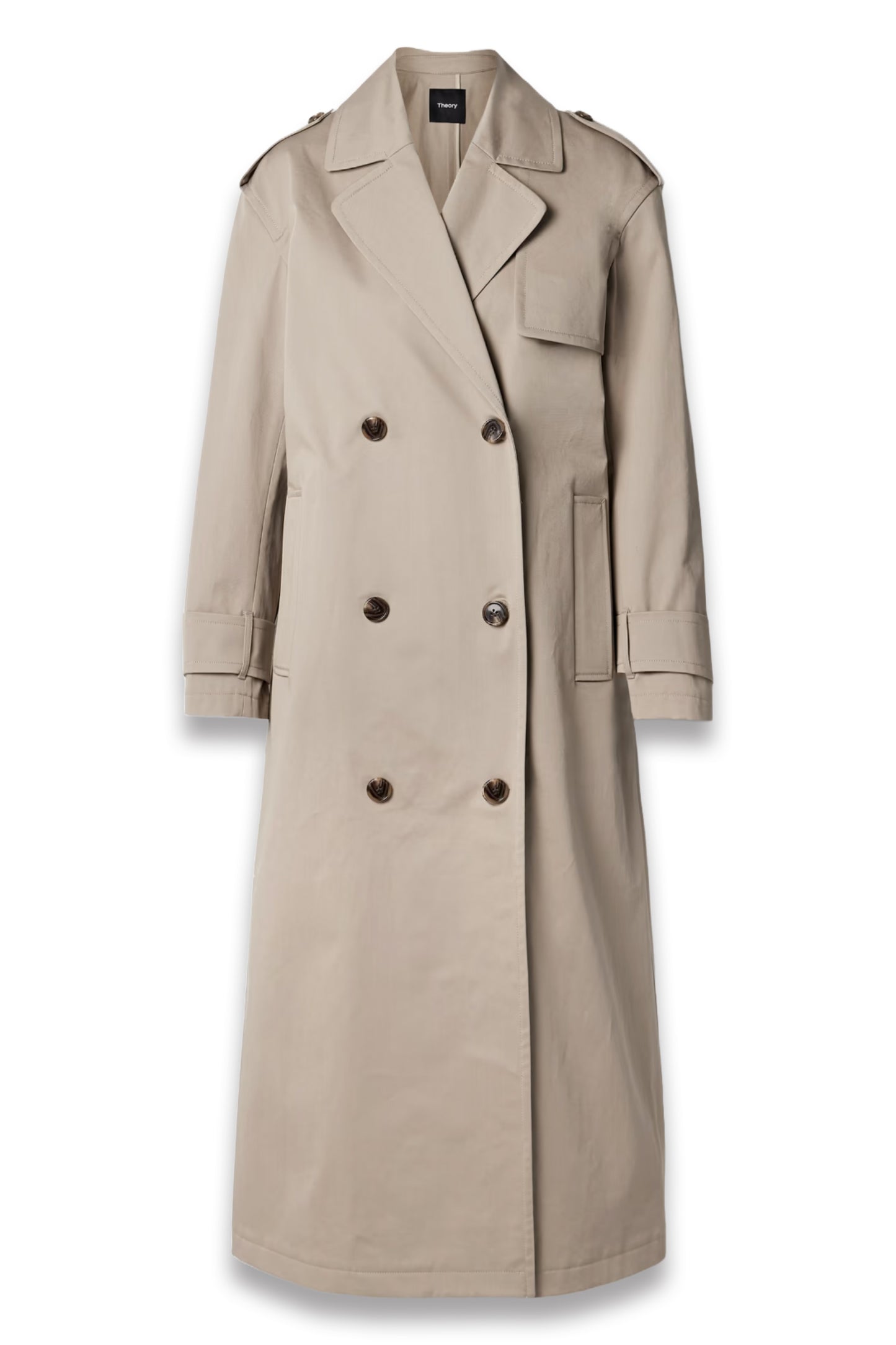 Double-Breasted Cotton-Blend Gabardine Trench Coat