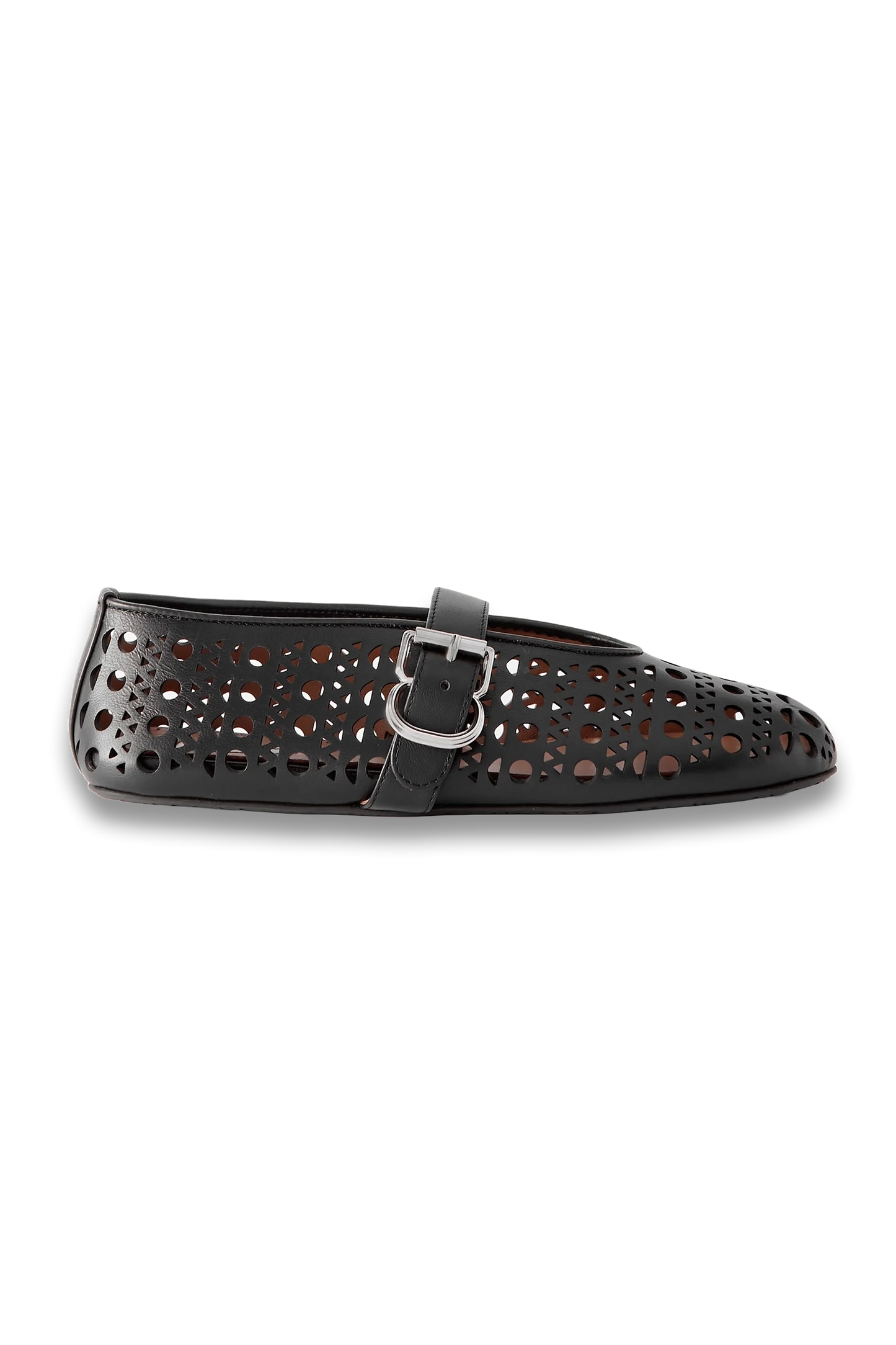 Perforated Leather Ballet Pumps