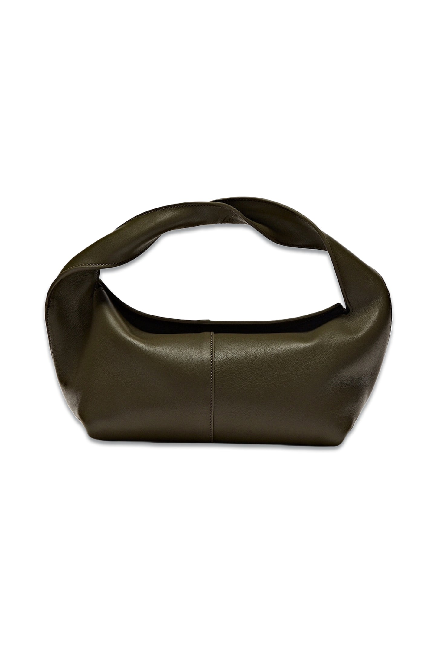 Nappa Leather Croissant Bag, Khaki