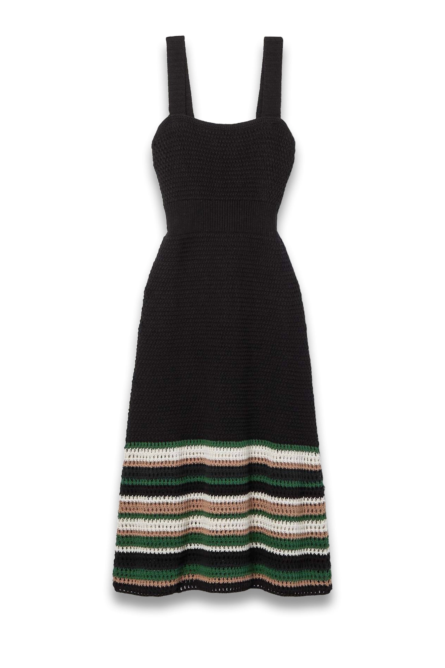 JASON WU Striped Crocheted Cotton Midi Dress