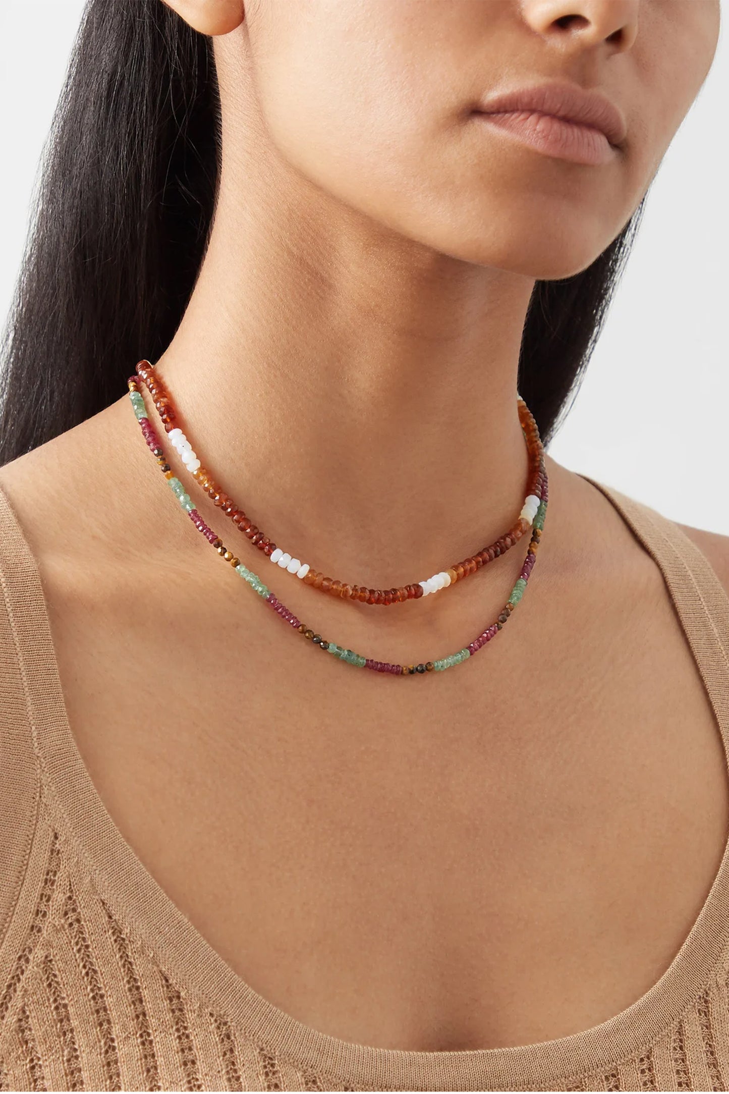 Arizona Citrus Opal & 14kt Gold Beaded Necklace