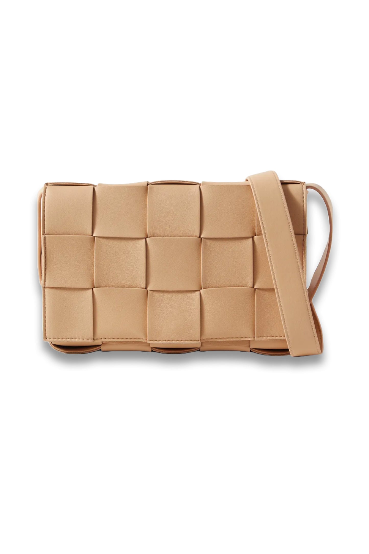 Cassette Medium Intrecciato Leather Shoulder Bag