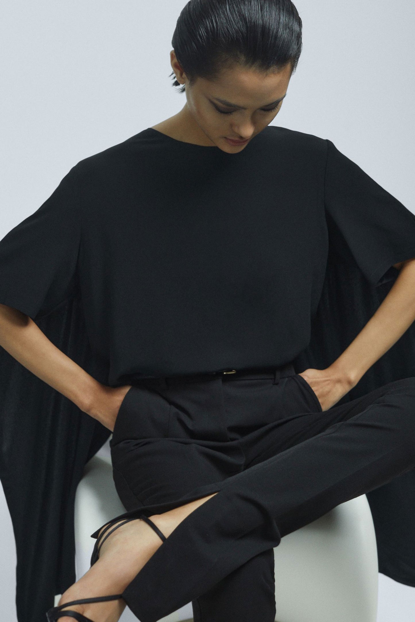 Florence Atelier Satin Cape Style Top