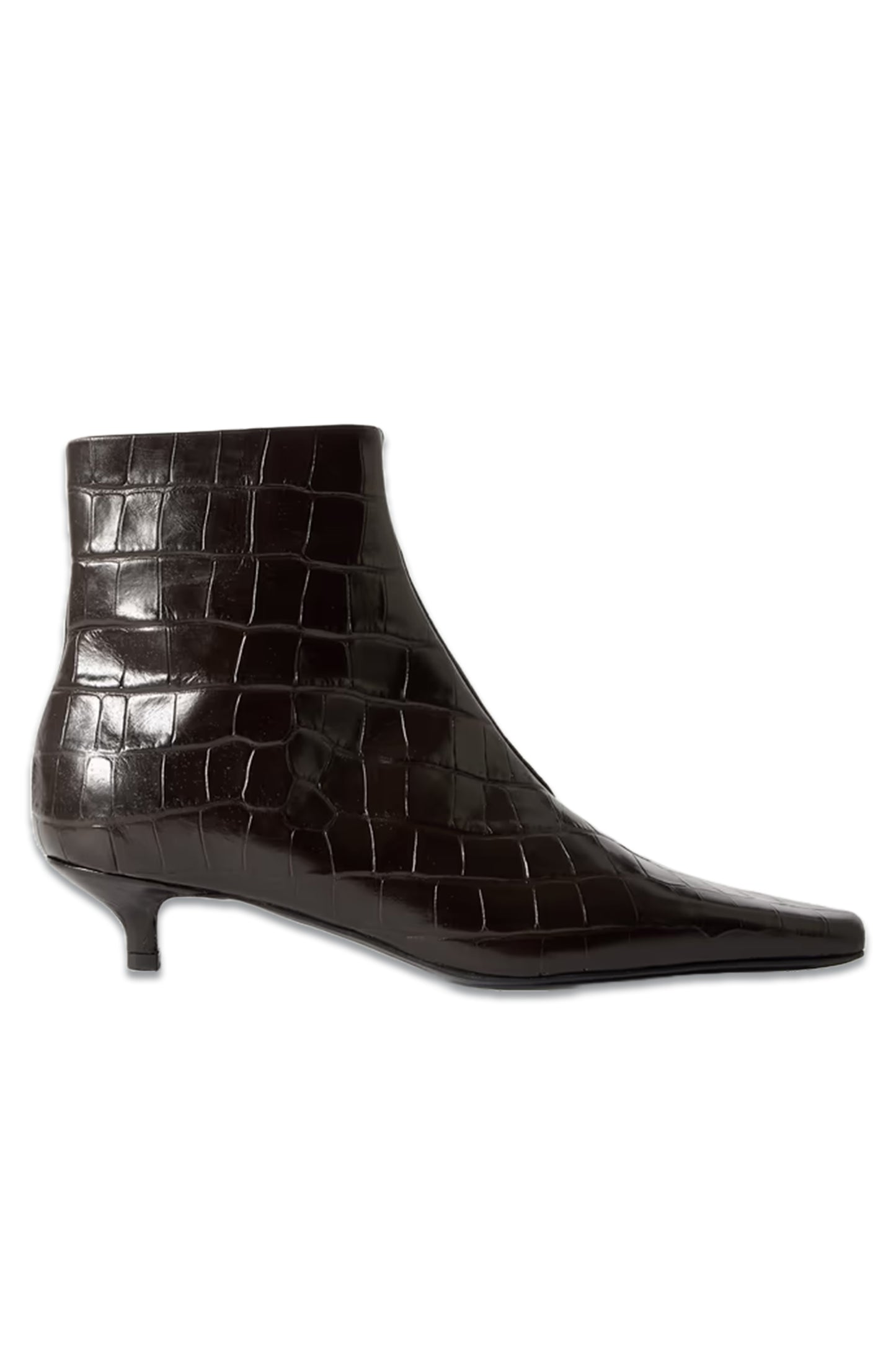 + NET SUSTAIN The Slim croc-effect leather ankle boots