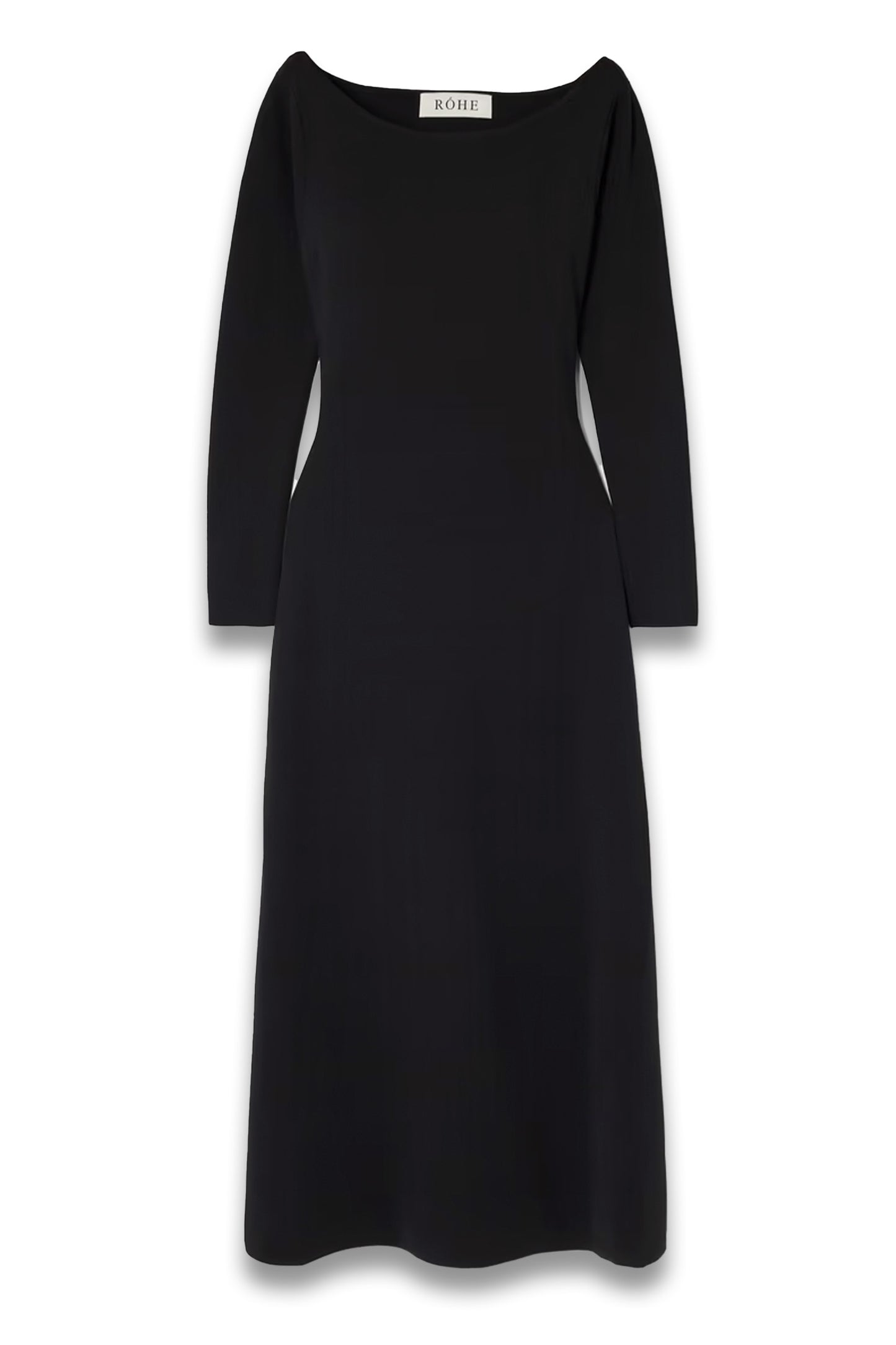 Off-the-shoulder ribbed-knit maxi dress