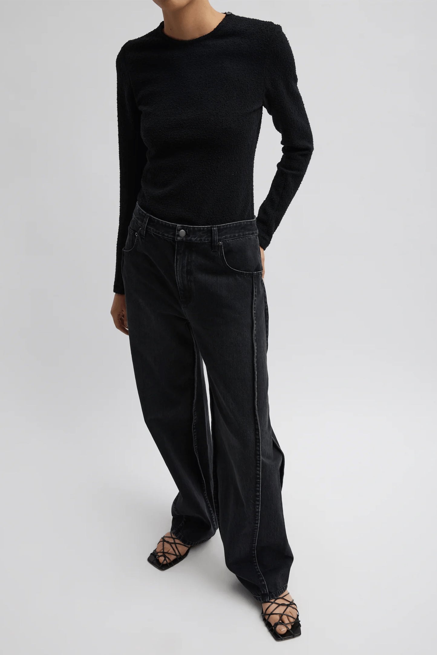 Vintage Black Denim Tuck Jean