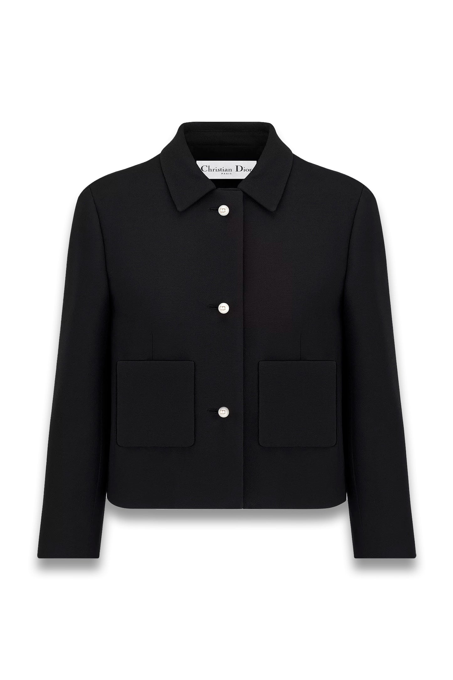 Short jacket Black wool and silk