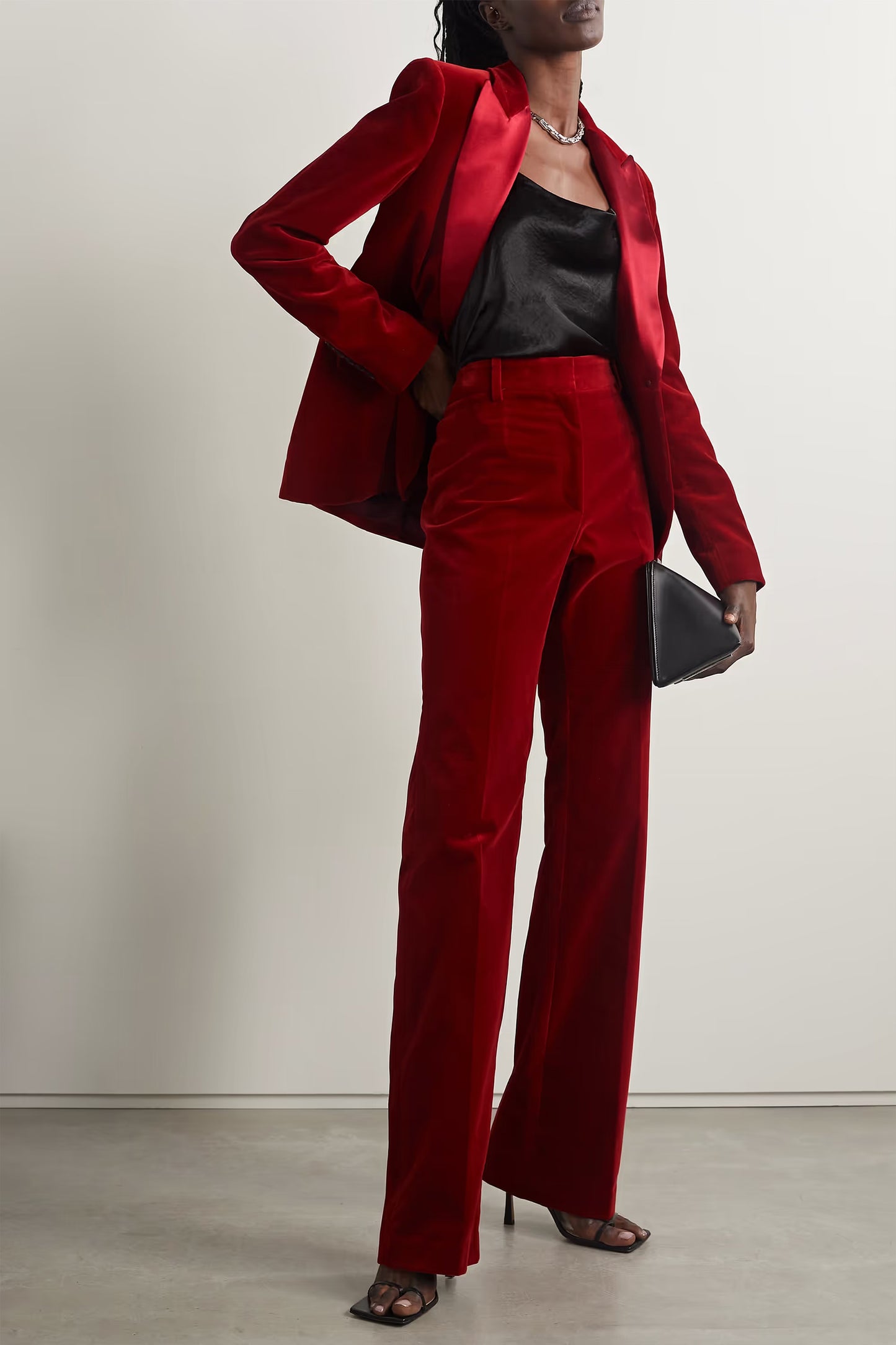 Marshal Silk Satin-Trimmed Cotton-Blend Velvet Blazer