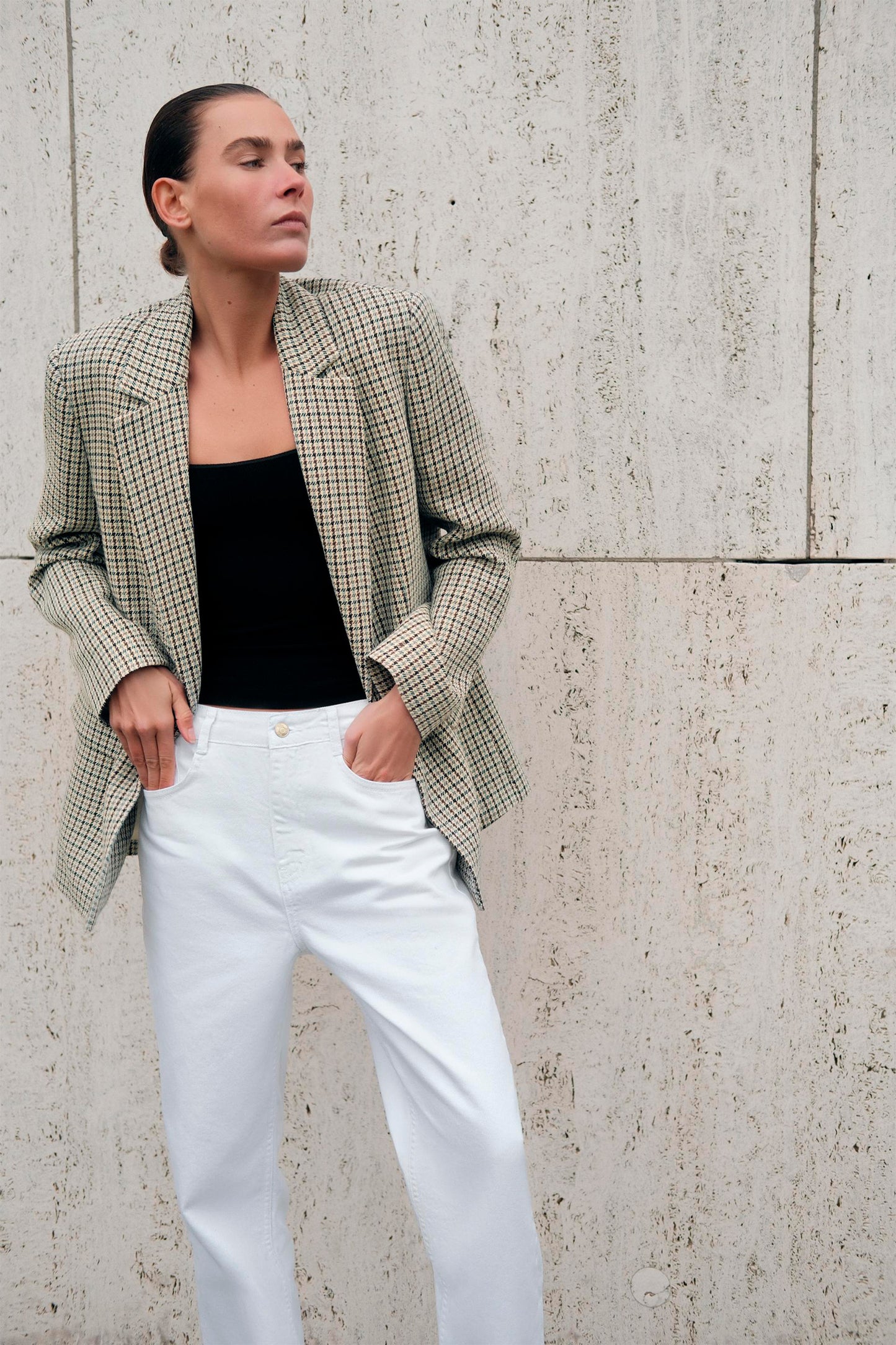 Straight Fit houndstooth Blazer