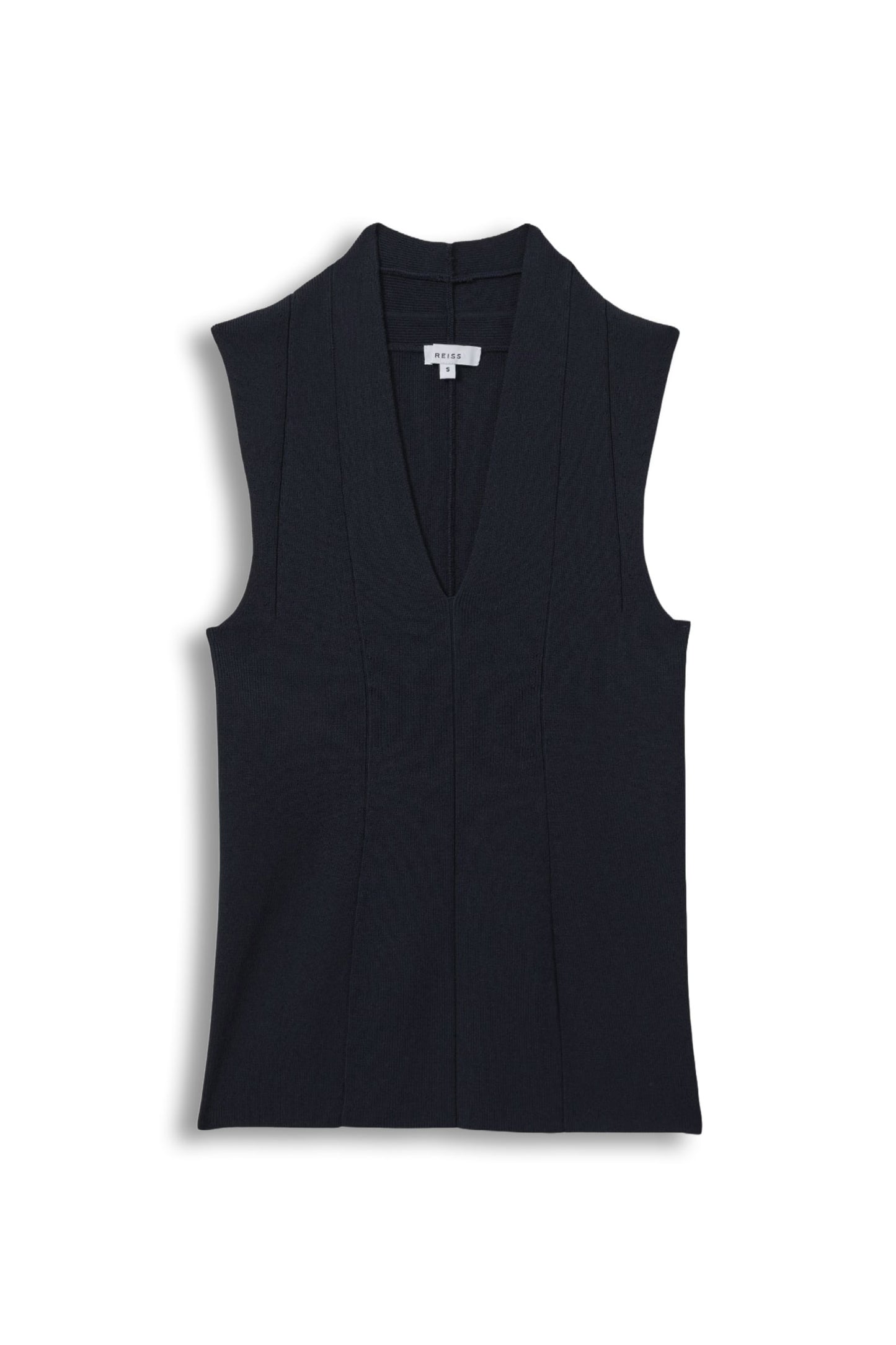 Kimmy Knitted Sleeveless V-Neck Vest in Navy