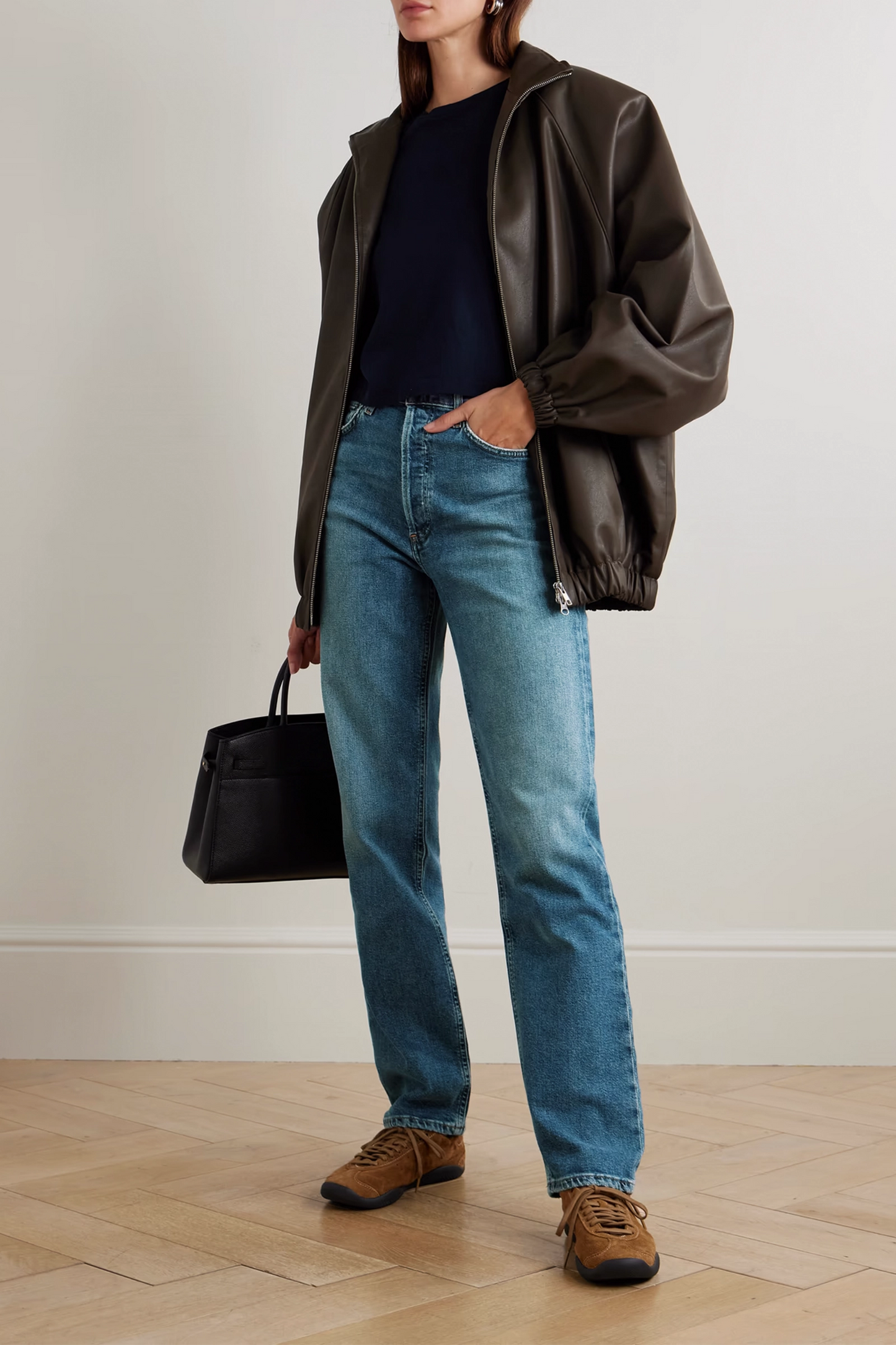 '90s Pinch Waist Long high-rise straight-leg jeans