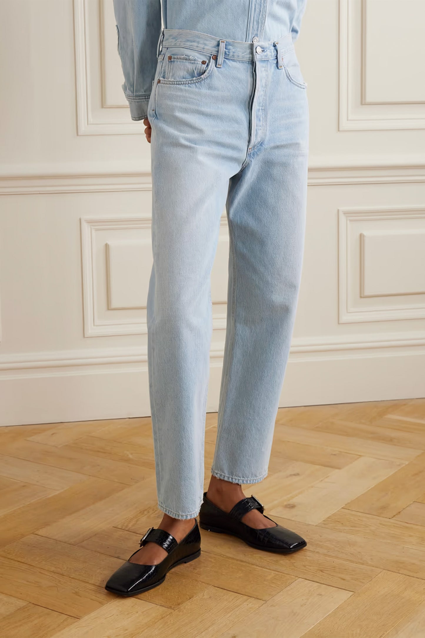 '90s mid-rise straight-leg jeans