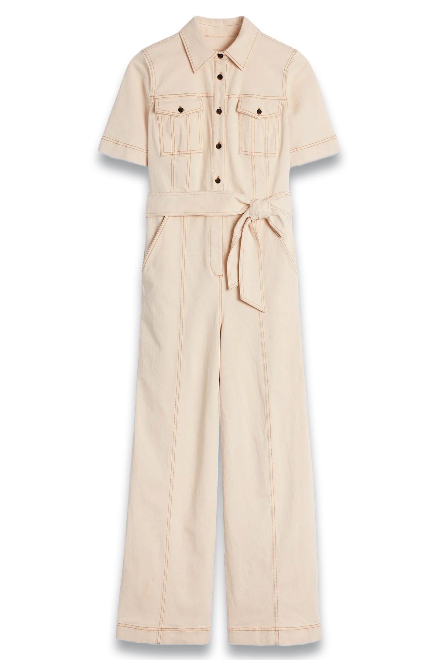 Short Sleeve Denim Jumpsuit