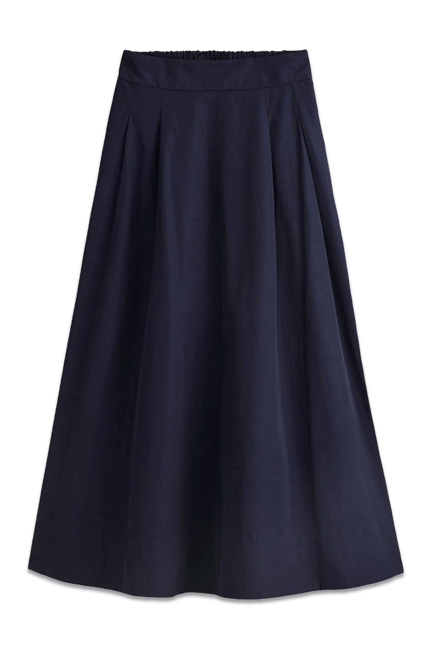 Taffeta Pull-on Midi Skirt