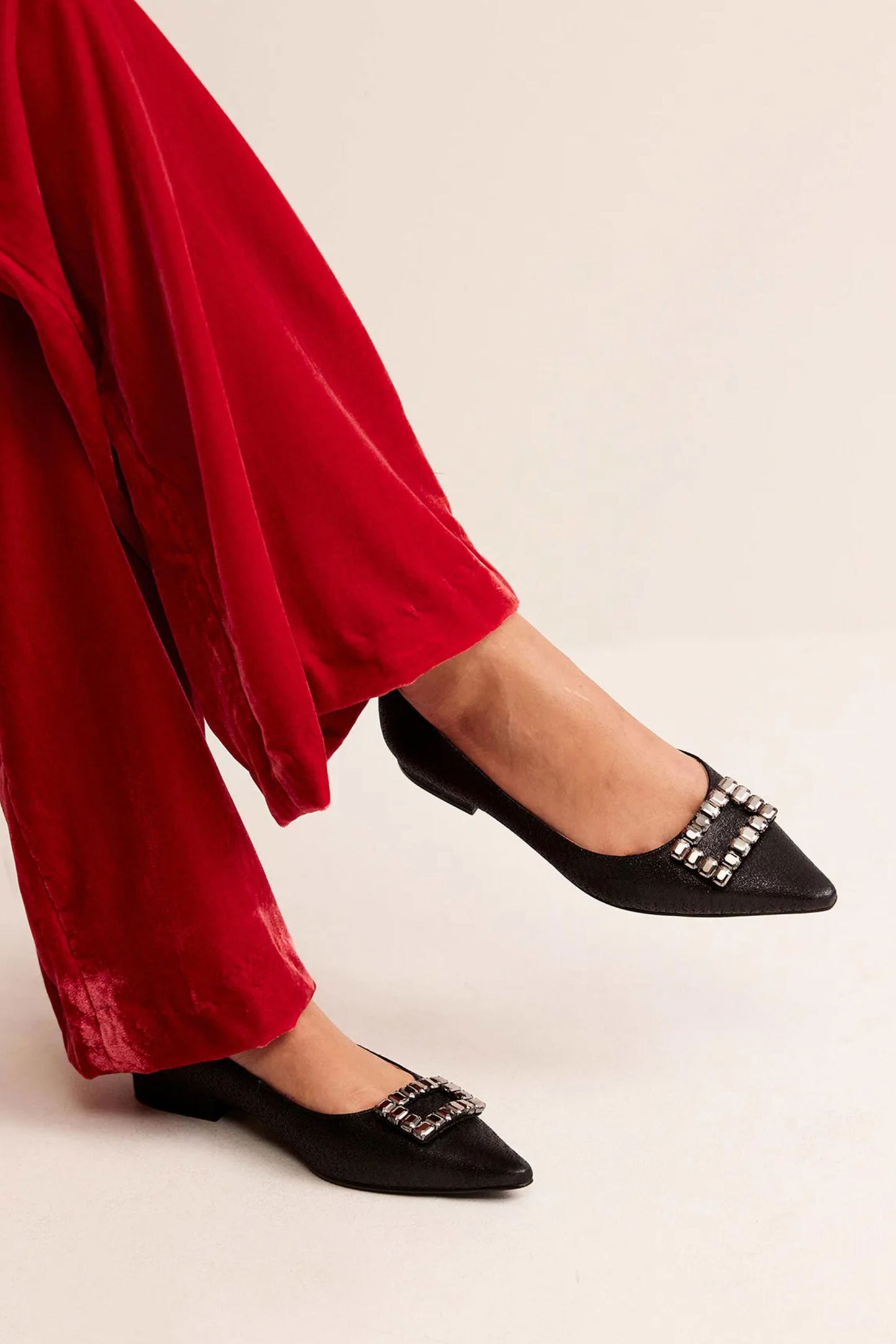 Jewelled-Buckle Flats