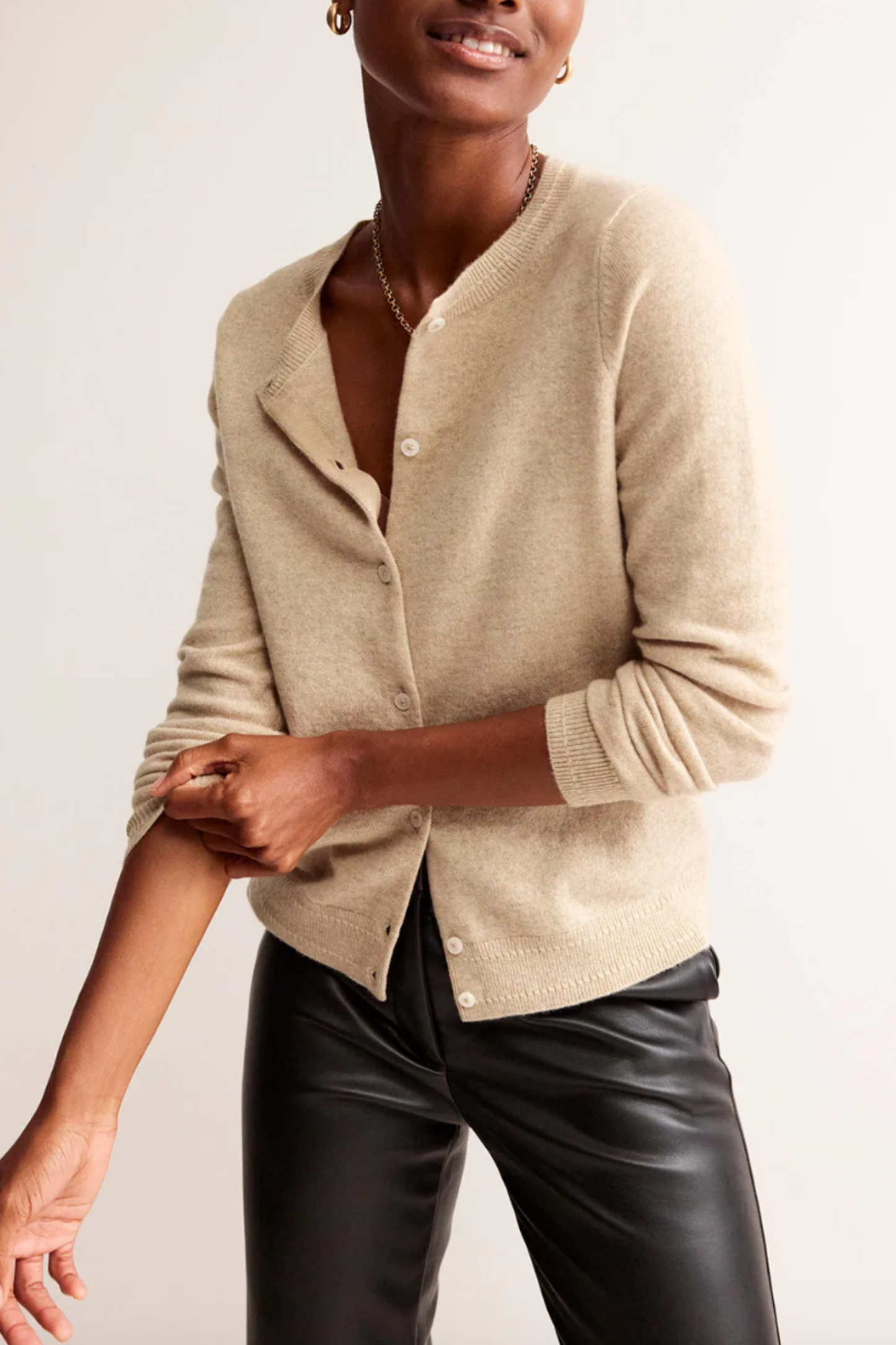 Eva Cashmere Crew Cardigan