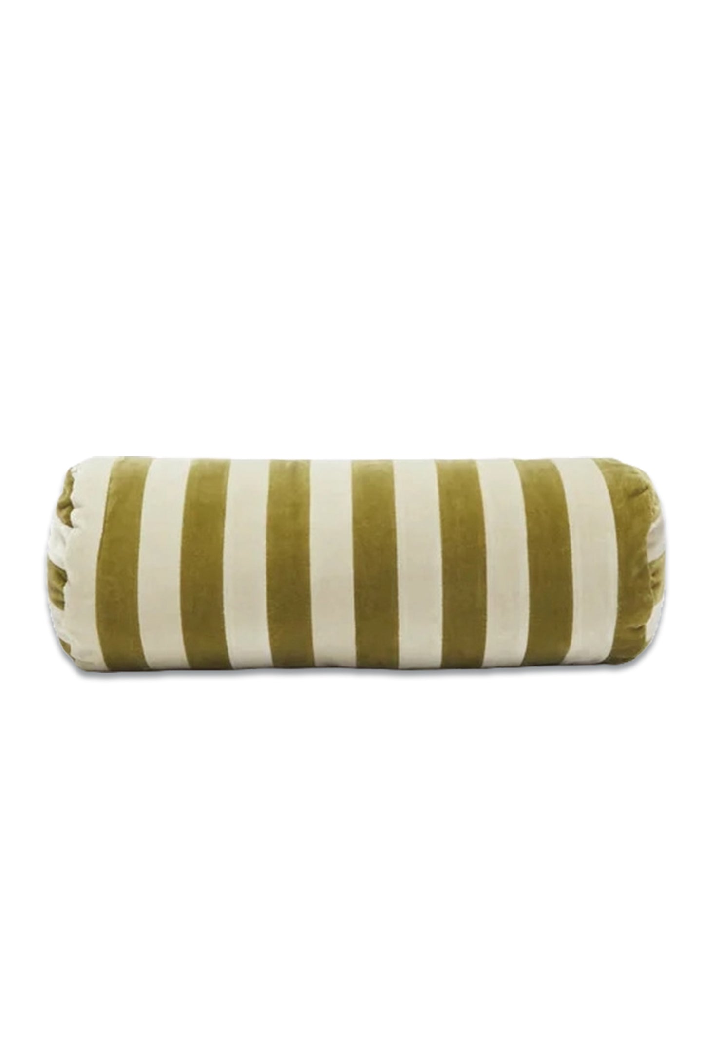 Cylindrical Striped Cotton-velvet Bolster Cushion