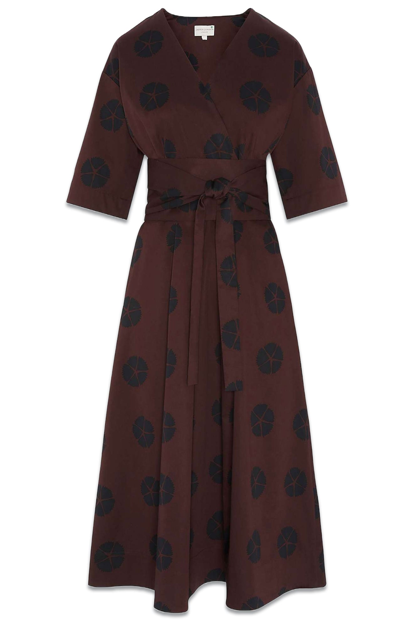 London Betsy Kimono Midi Wrap Dress
