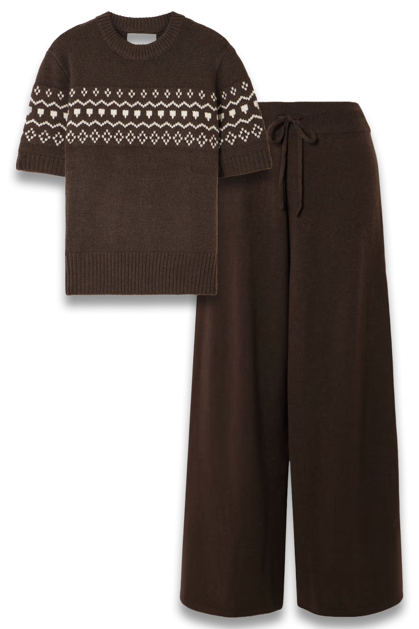 Ylva Fair Isle Cashmere Sweater and Sofi Wide-leg Pants