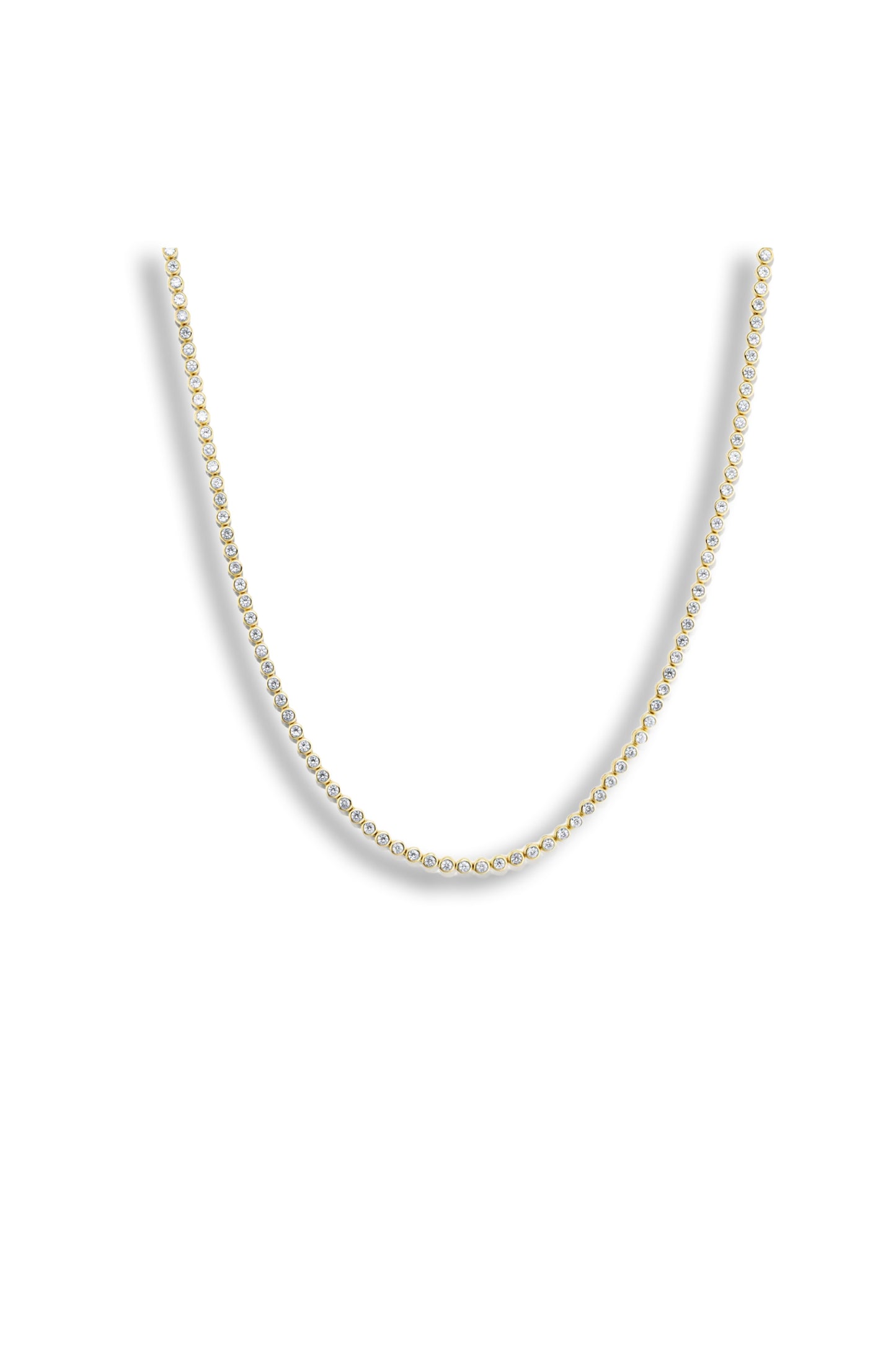 Zadie Bezel Lab Grown Sapphire Tennis Necklace