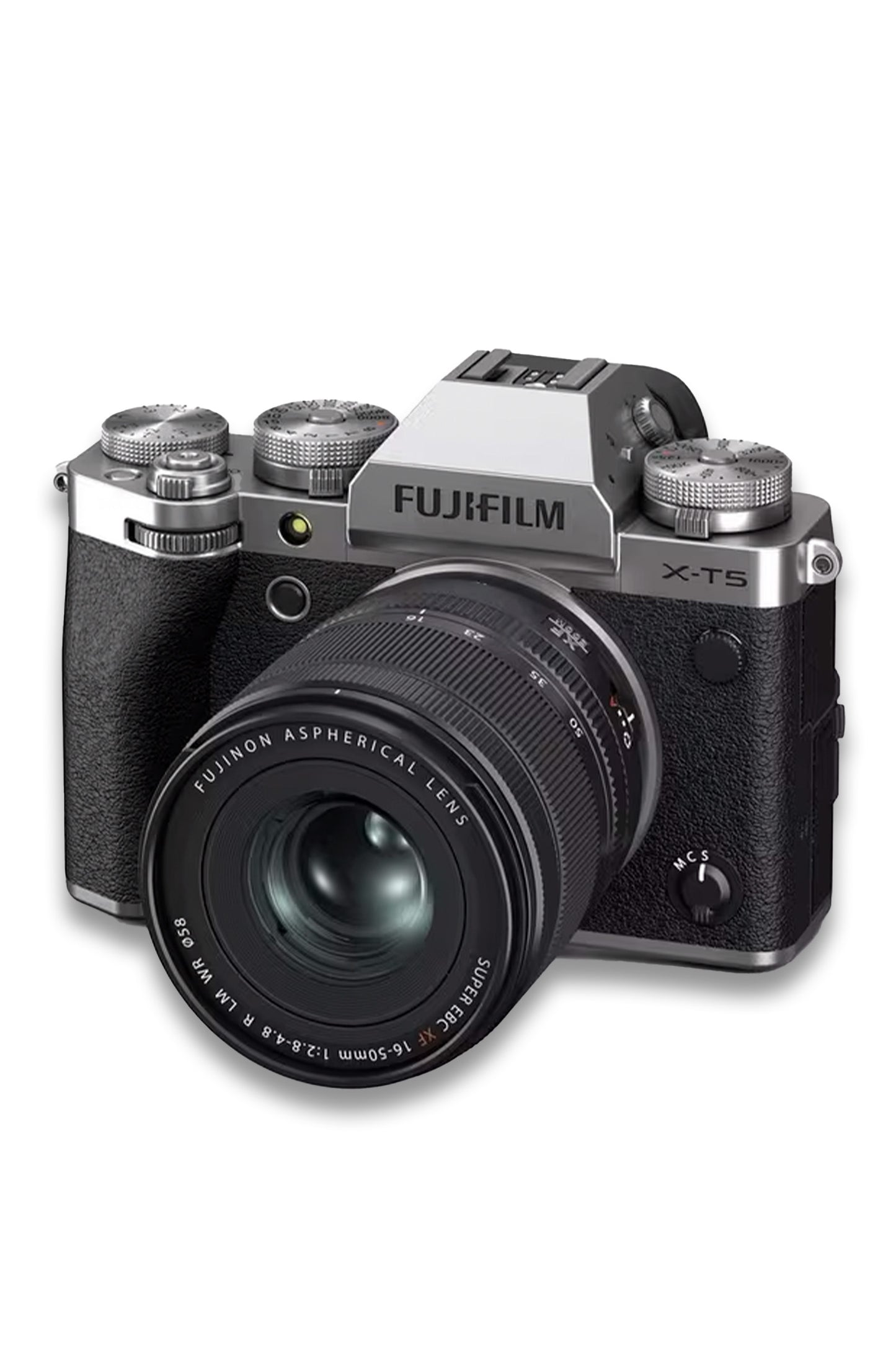 X-T5 Compact System Camera with XF 16-50mm Lens, 6K/4K Ultra HD, 40.2MP, Wi-Fi, Bluetooth, OLED EVF, 3” Vari-angle LCD Touch Screen, Silver