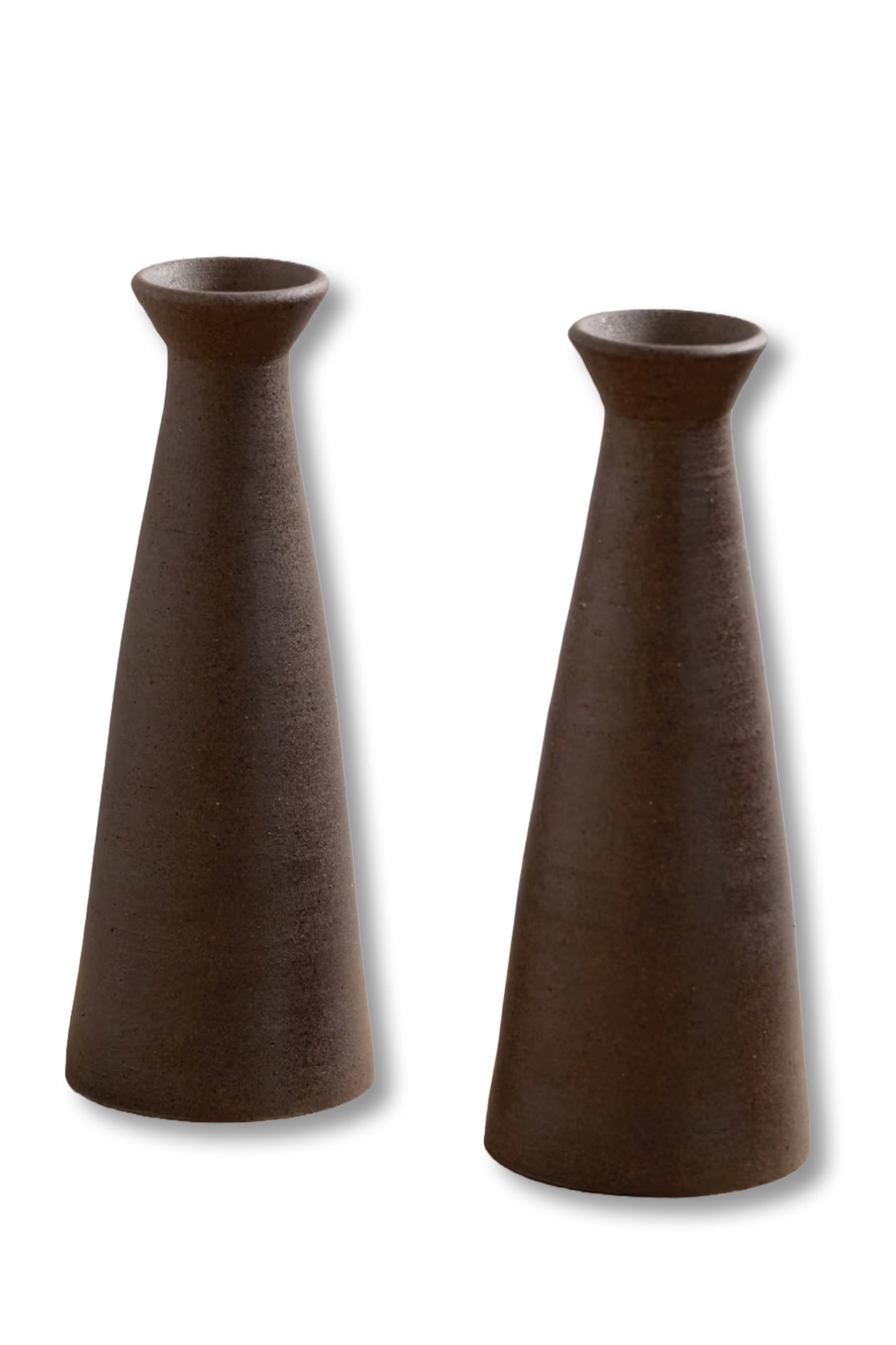 Set of two ceramic candle holders