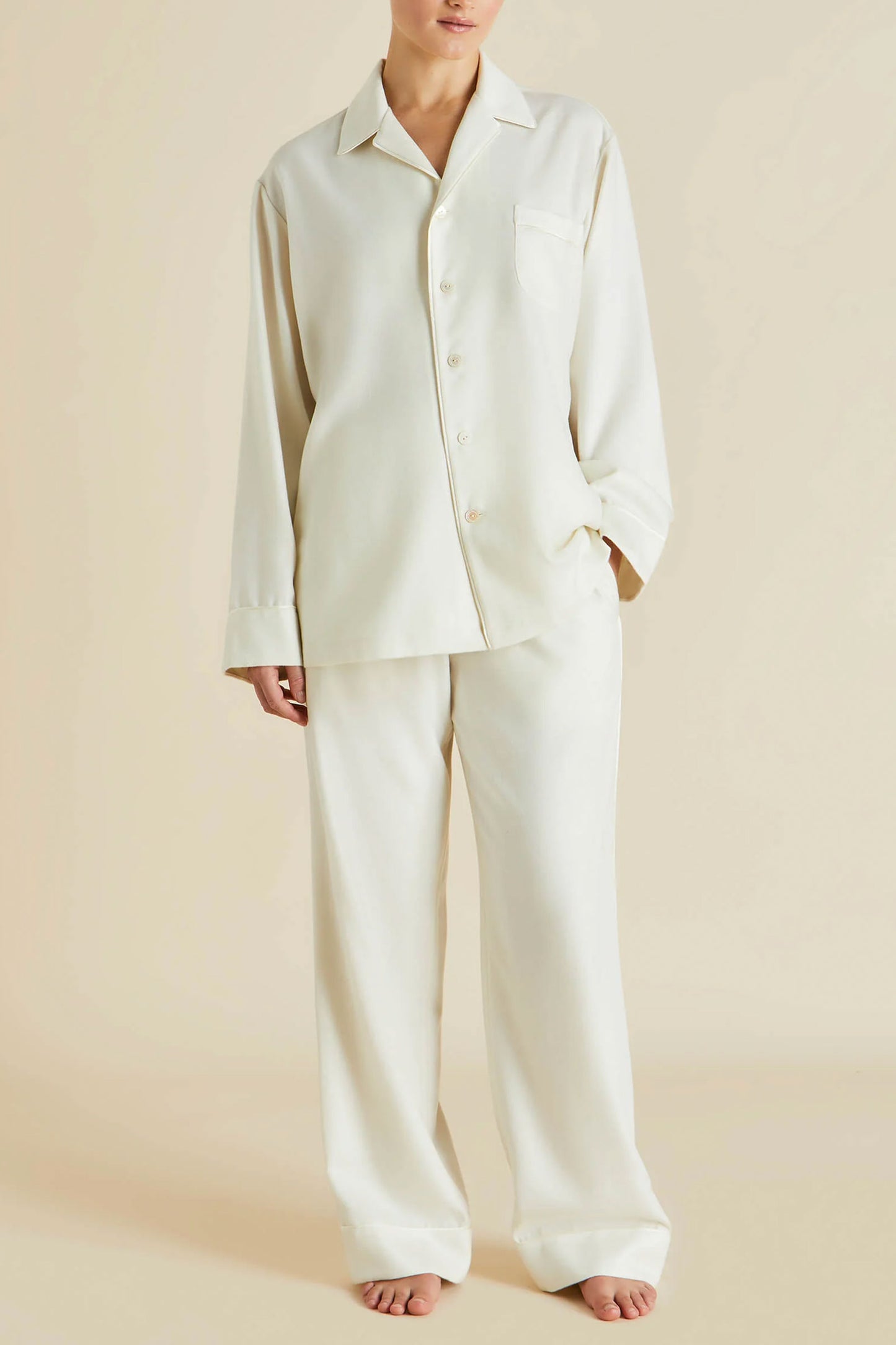 Vanderbilt Aspen Ivory Cashmere Pyjamas