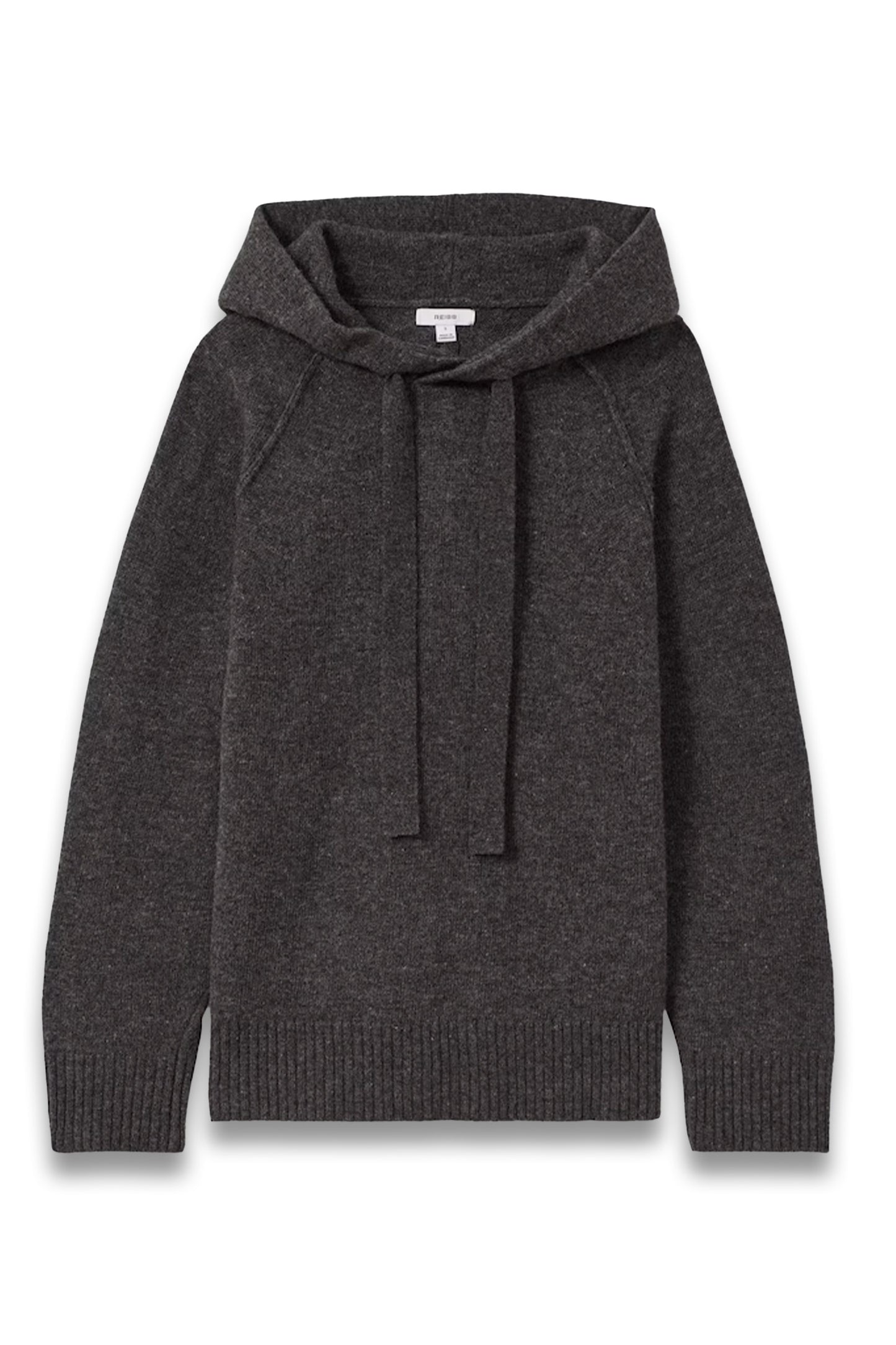 Wool-Cashmere Drawstring Hoodie in Charcoal