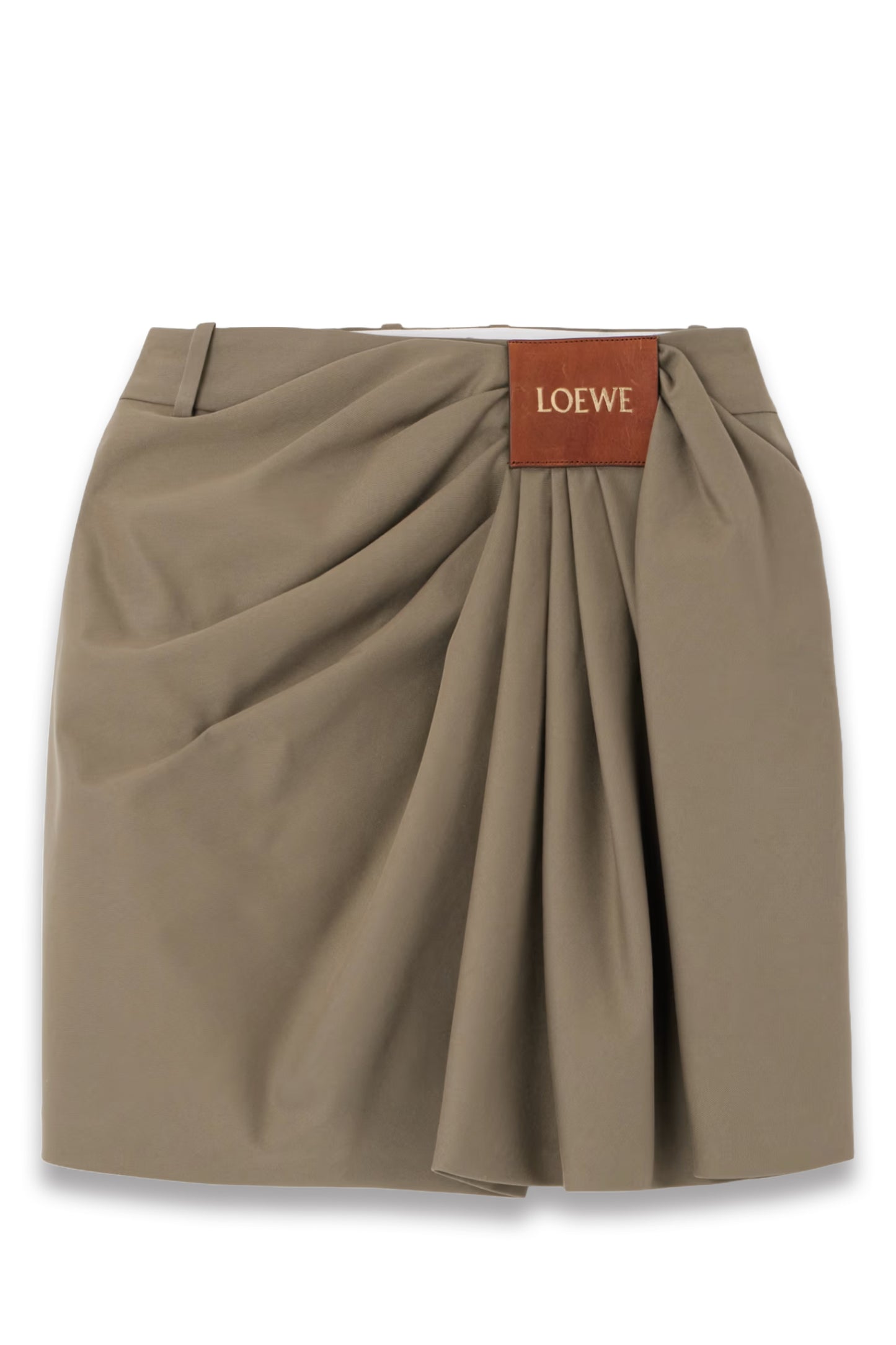 Draped Cotton and Silk-Blend Twill Mini Skirt