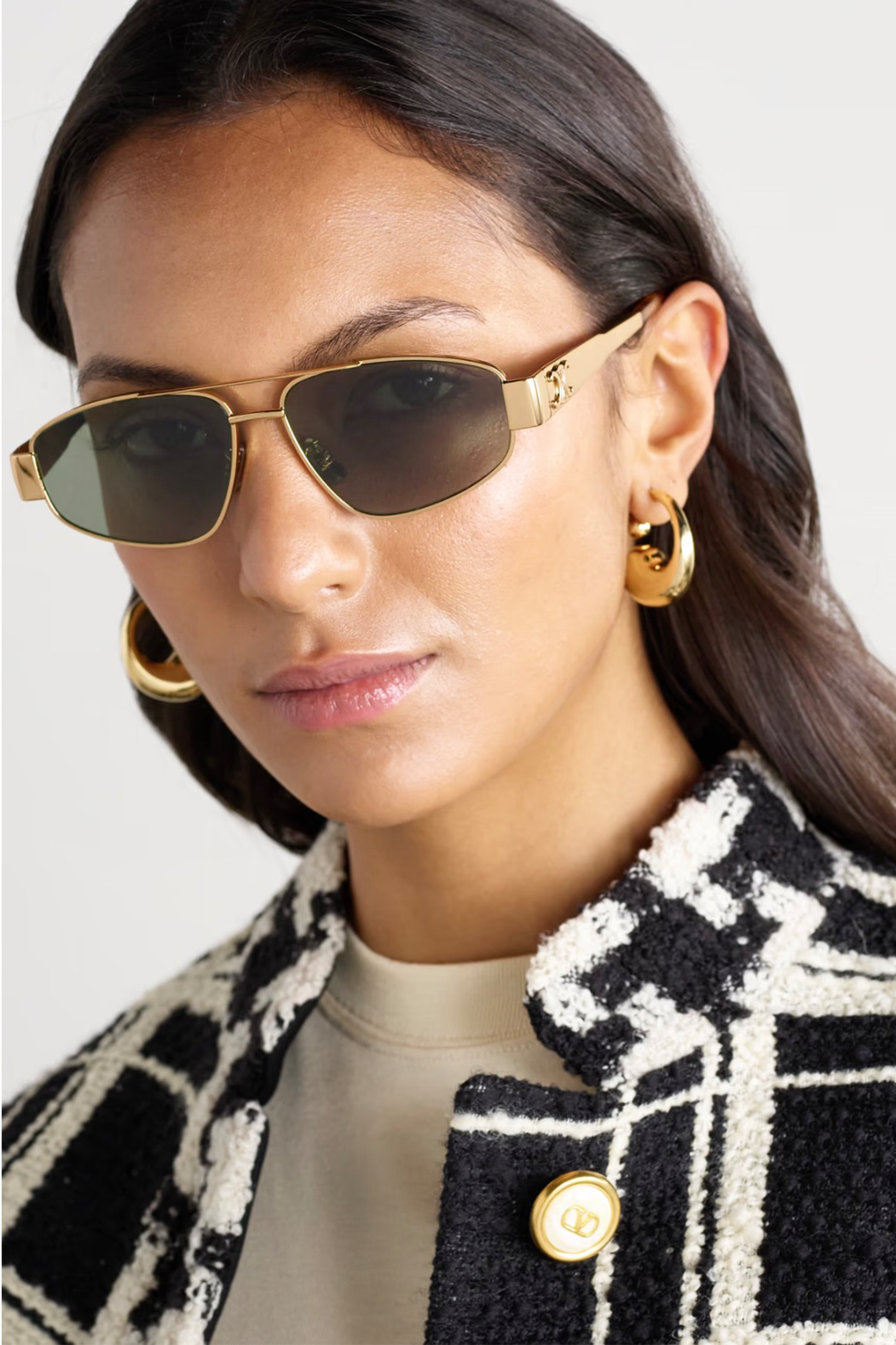 Triomphe Aviator-Style Gold-Tone and Acetate Sunglasses