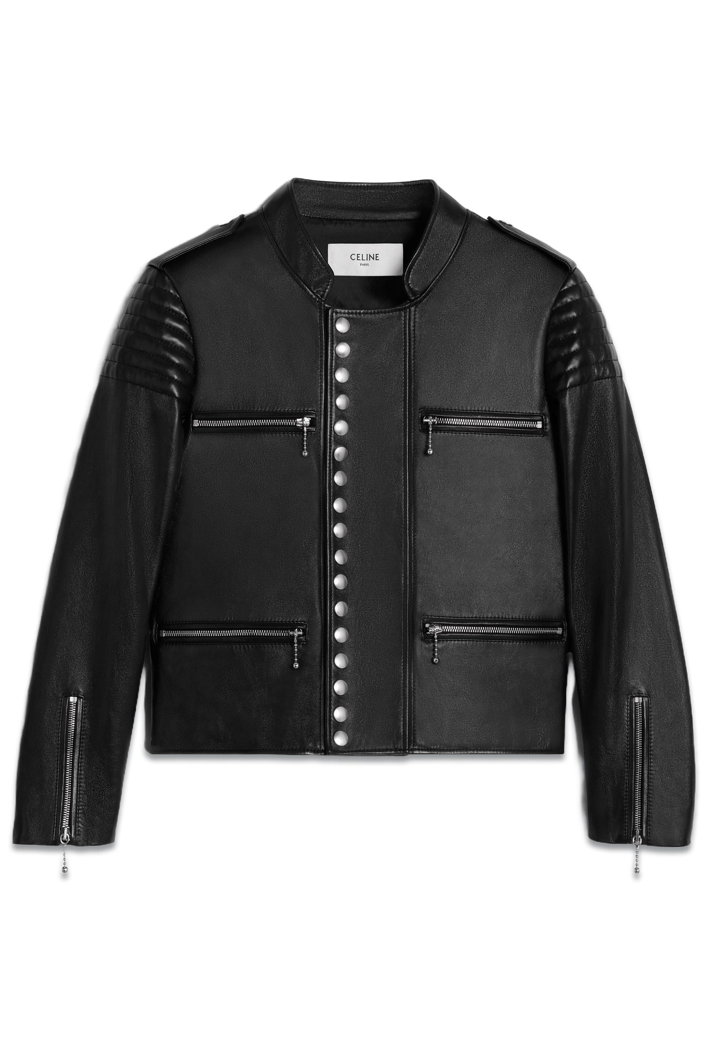 Racer Blouson Jacket In Soft Lambskin Black