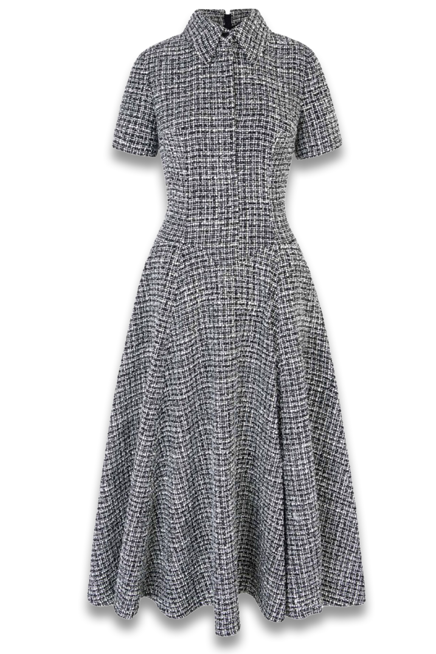 Jody Dress In Ivory & Black Boucle Tweed