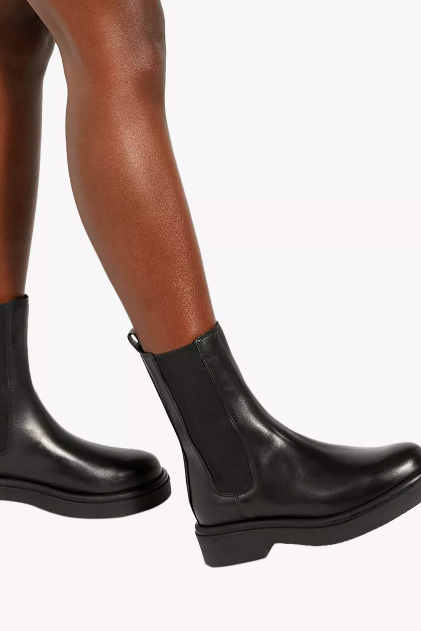 Palmo Chunky Leather Chelsea Boots, Black