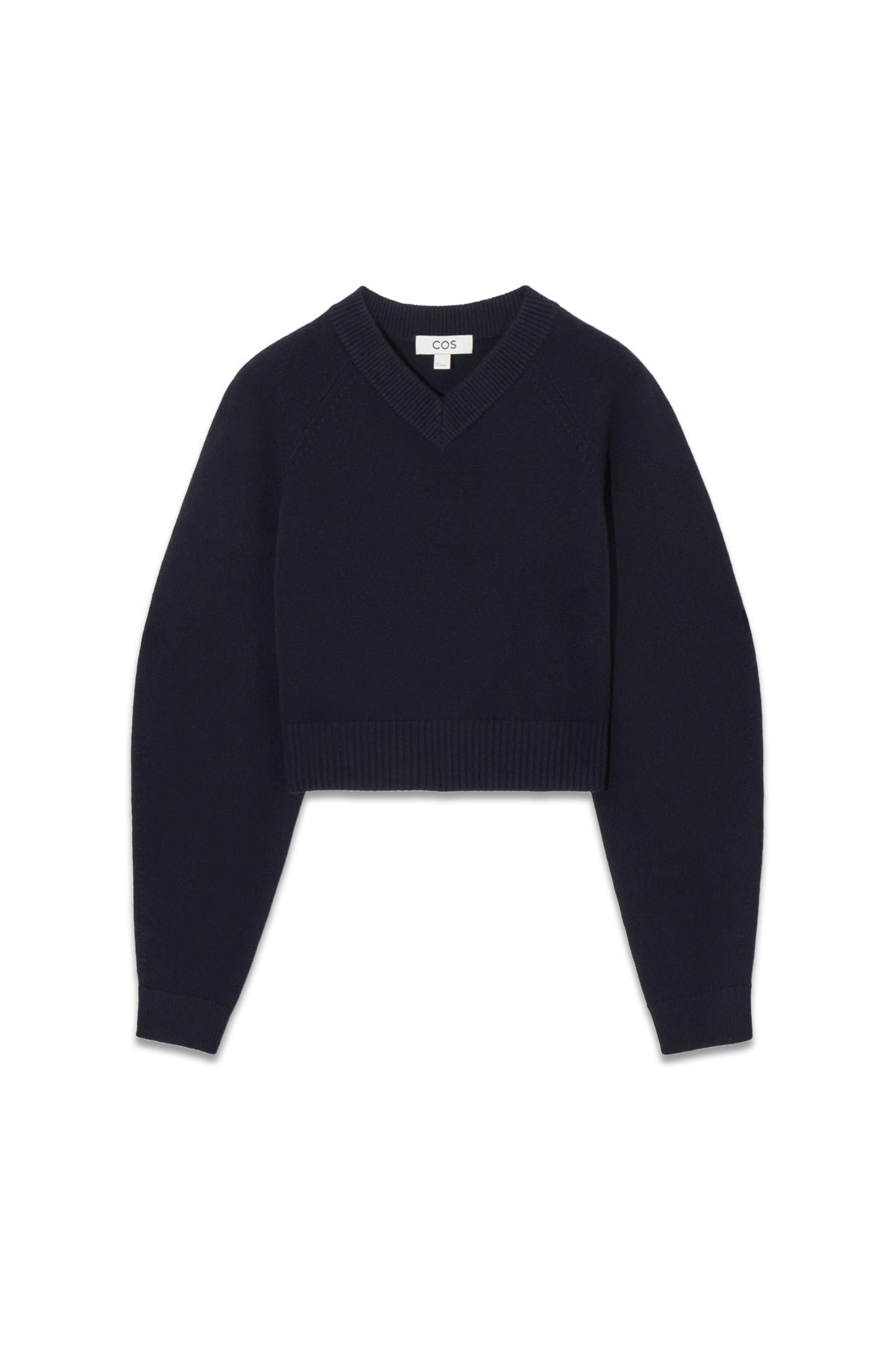Cropped V-neck Wool Jumper