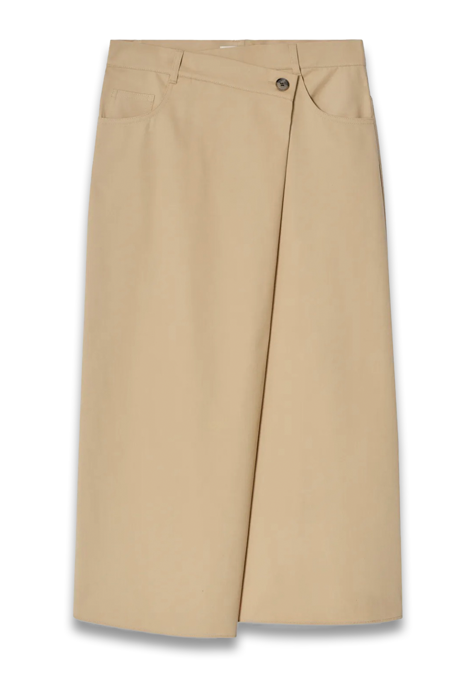 Asymmetric Cotton Midi Skirt