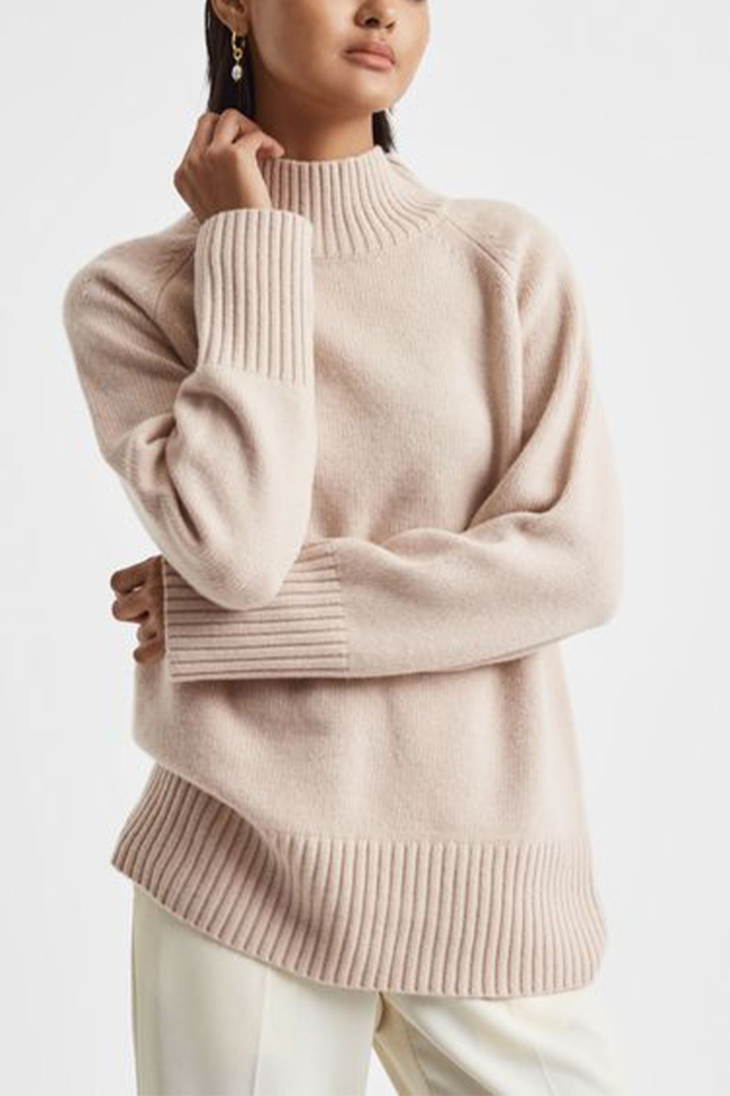 Gloria Casual Wool-cashmere Funnel Neck Jumper