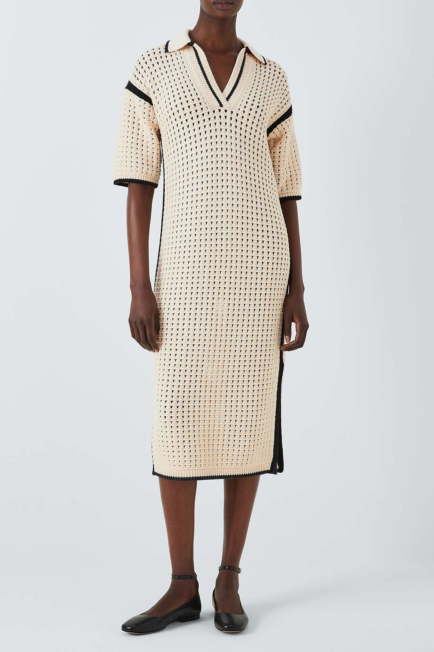 Crochet Knit Dress, Off White