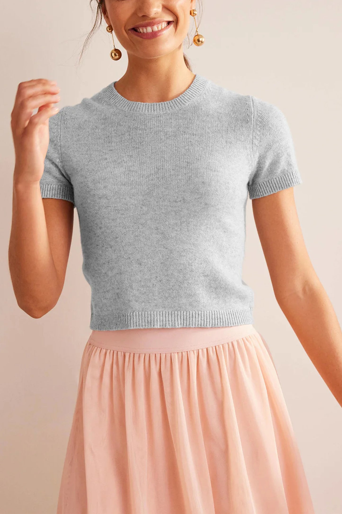 Cropped Cashmere Tee