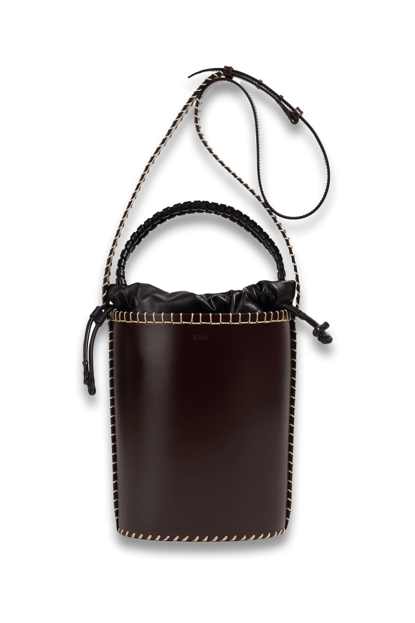 Louela small leather bucket bag