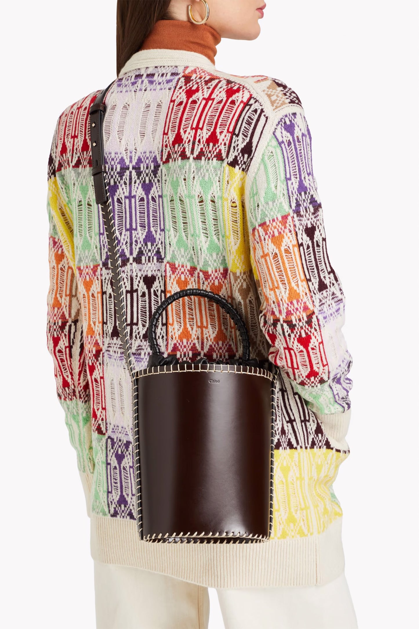 Louela small leather bucket bag