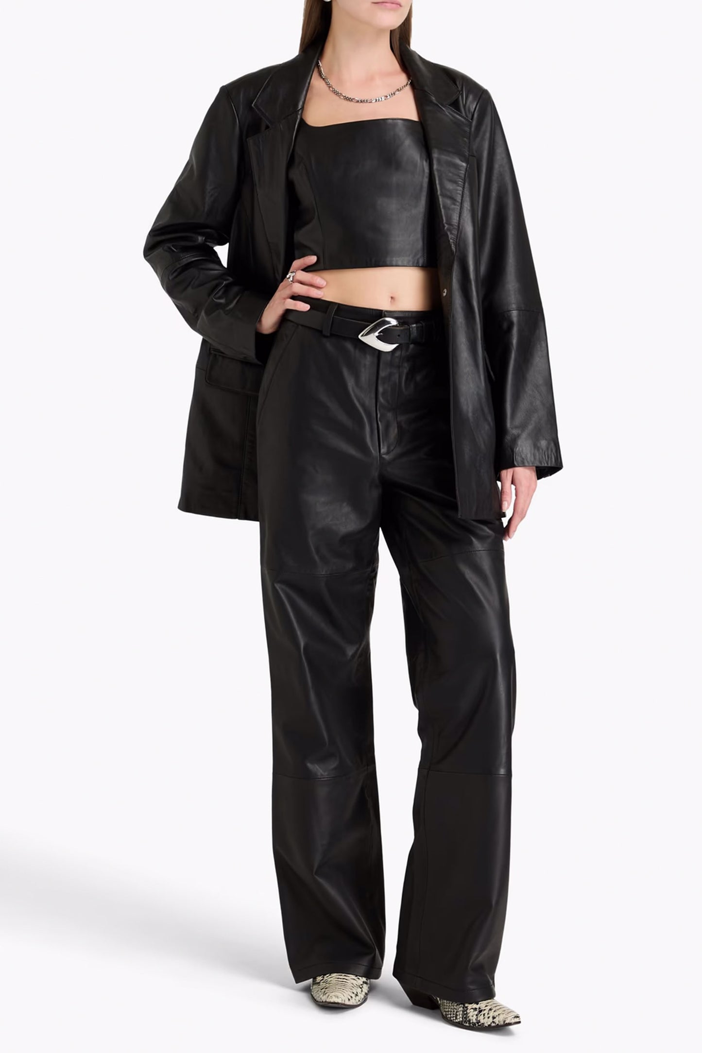 Flynn Leather Flared Pants